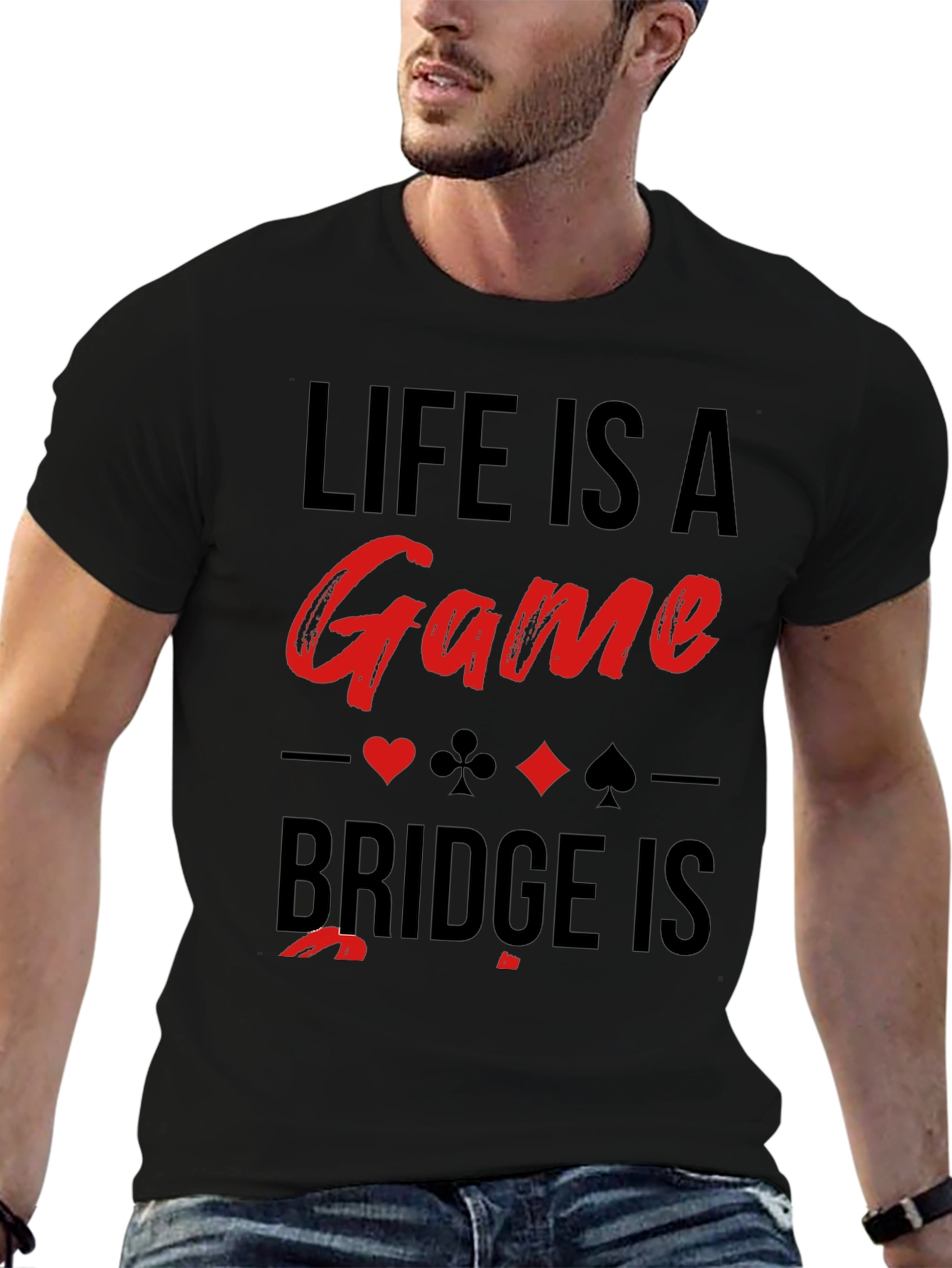 Black Life is a Game Bridge T-Shirt view 6