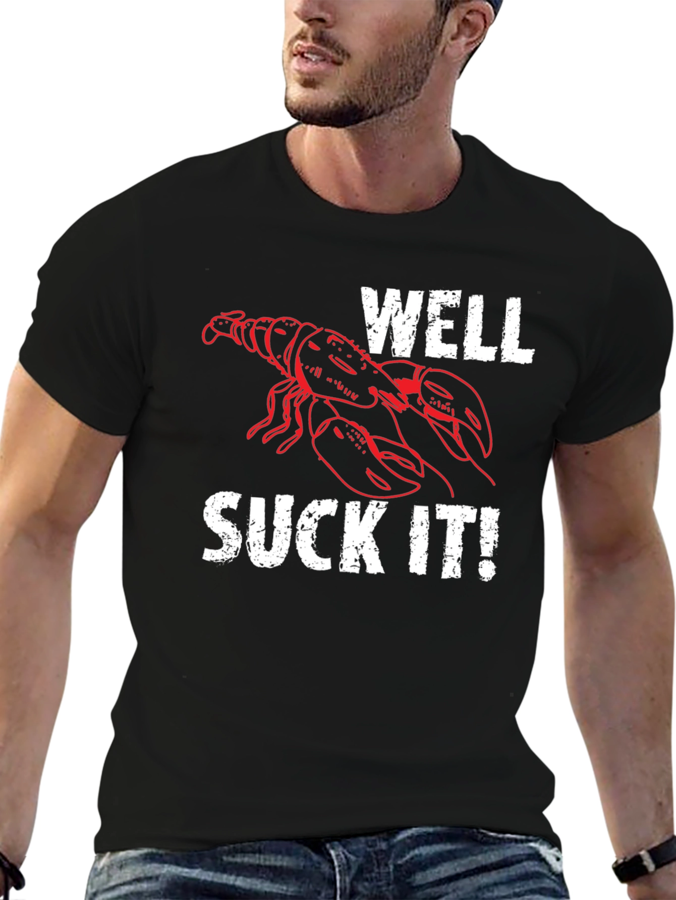 Black Well Suck It! Lobster Graphic Tee view 6