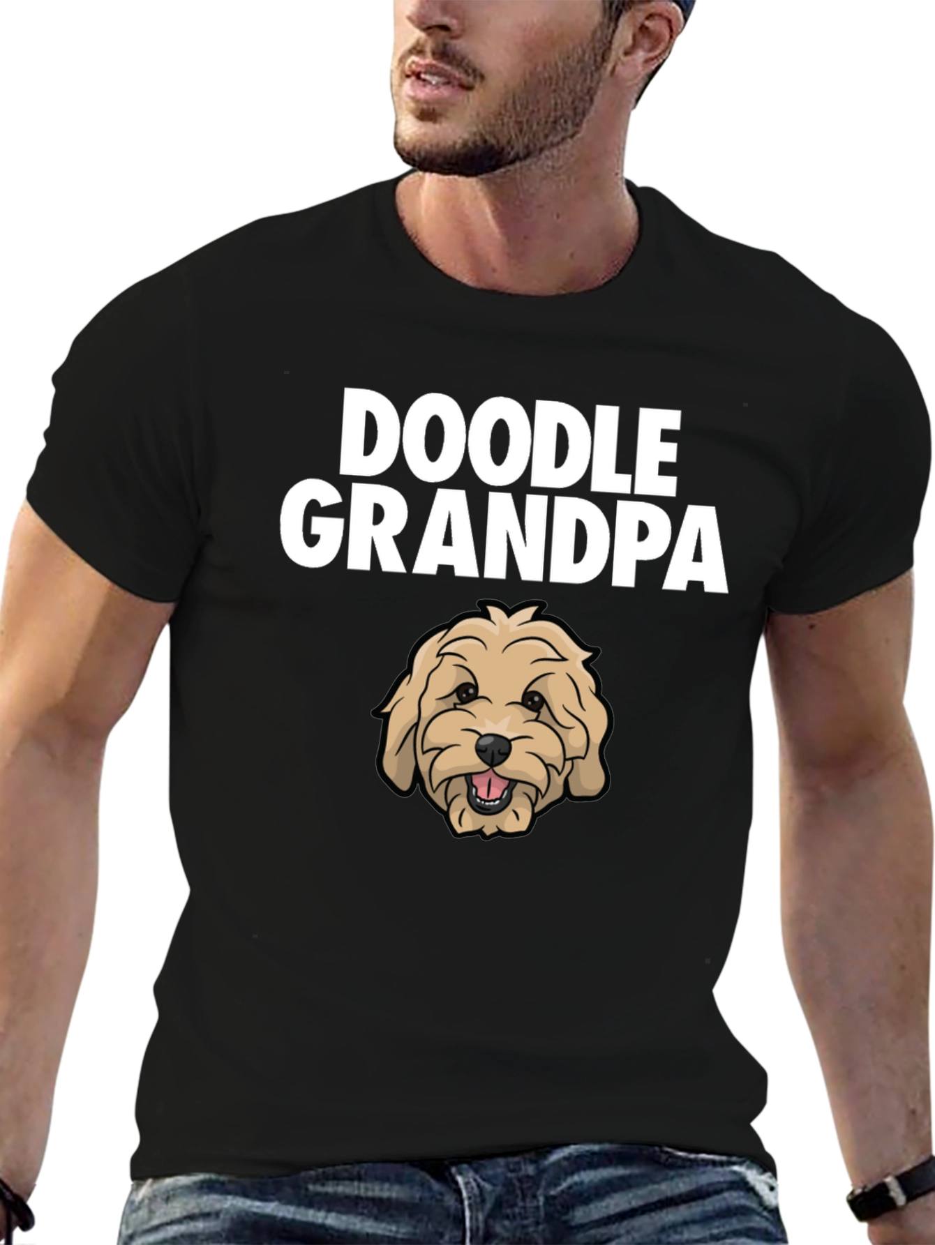 Doodle Grandpa T-Shirt - Cute Dog Graphic Tee - 6