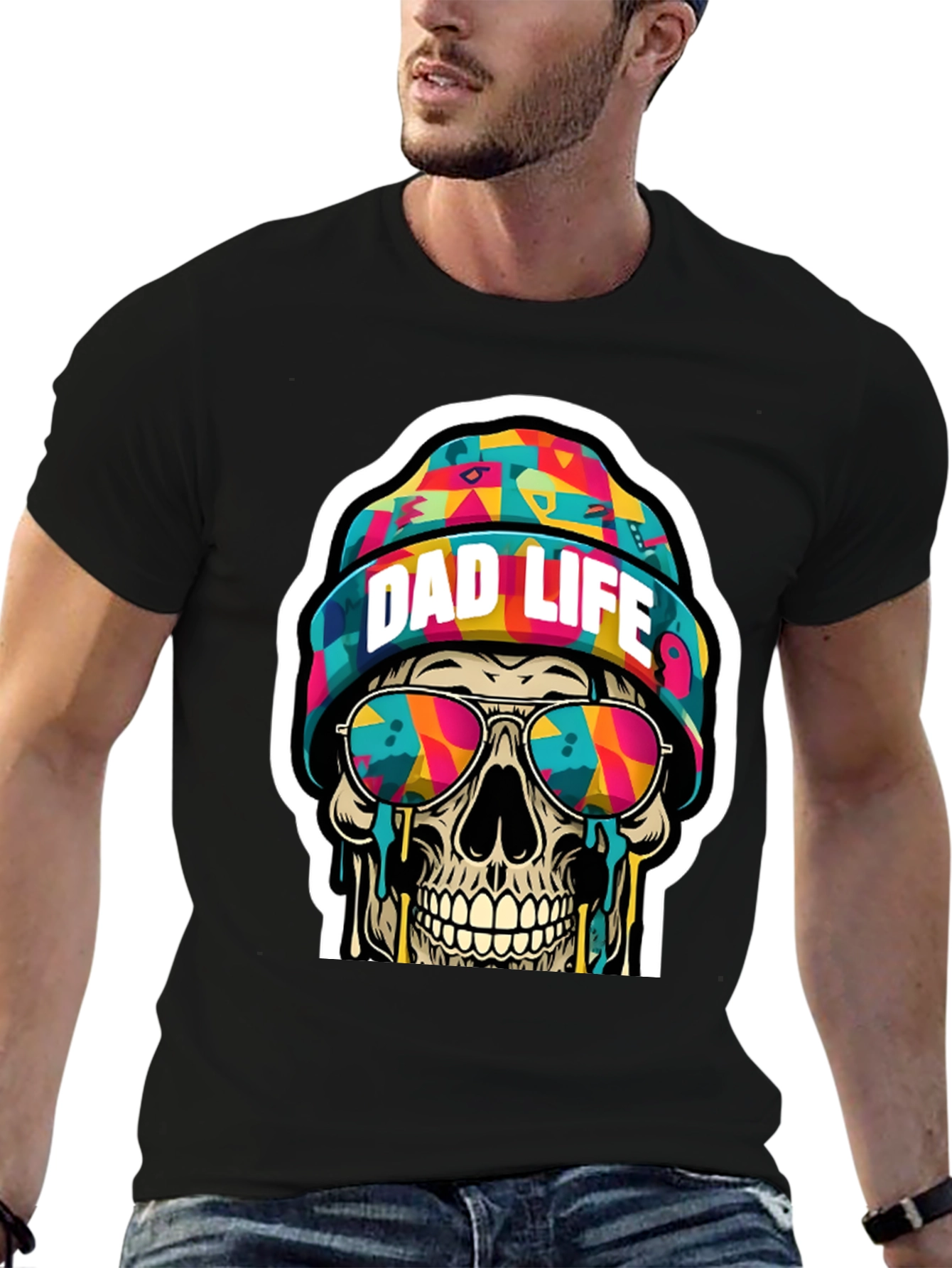 Dad Life Skull Graphic Tee - Cool Father's Day Shirt - 6