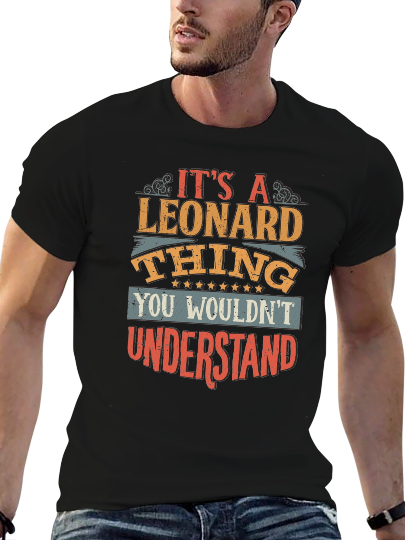 Black It's A Leonard Thing Graphic Tee view 6