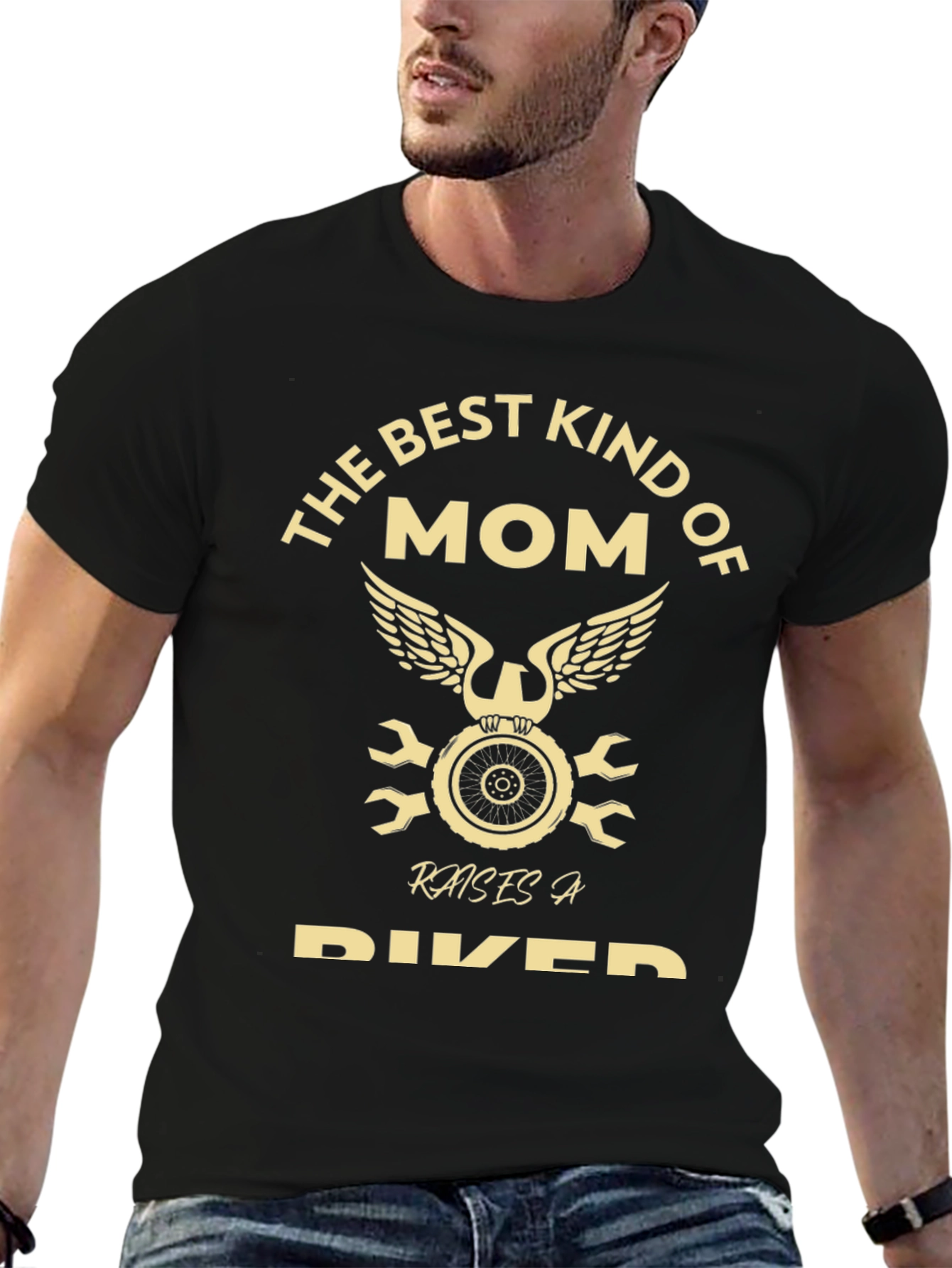 Black Best Kind of Mom Raises a Biker T-Shirt view 6