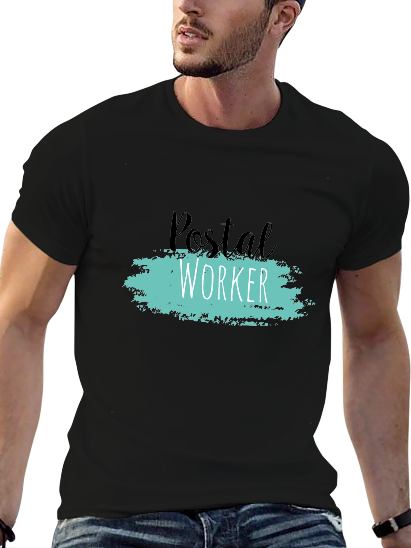 Black Postal Worker T-Shirt - Black Graphic Tee view 6