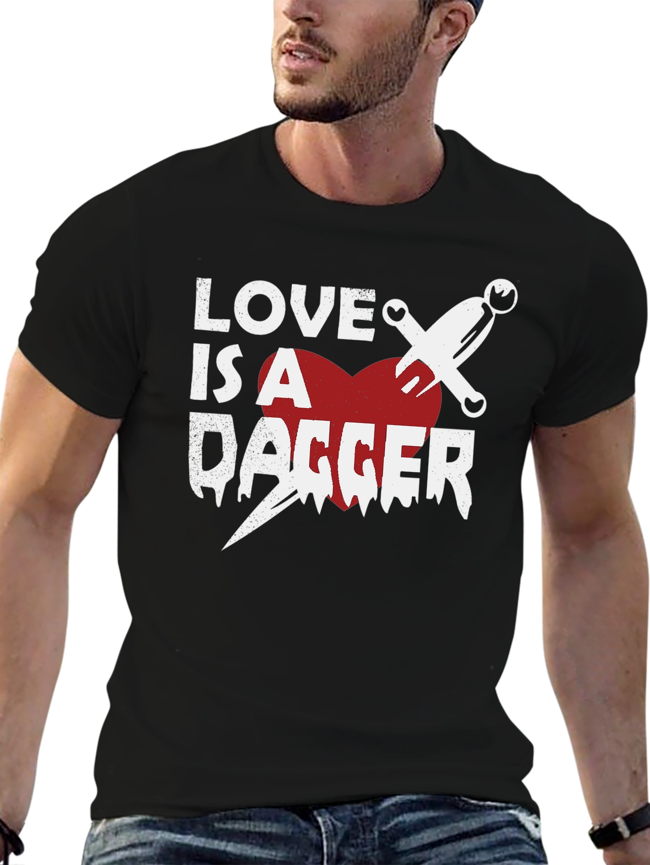 Black Love is a Dagger Graphic Tee view 6