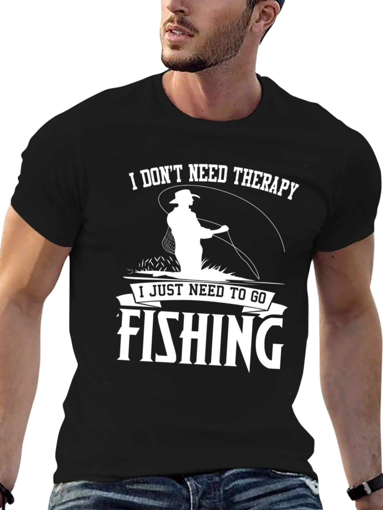 Fishing Therapy Graphic Tee - Men's Short Sleeve T-Shirt - 6
