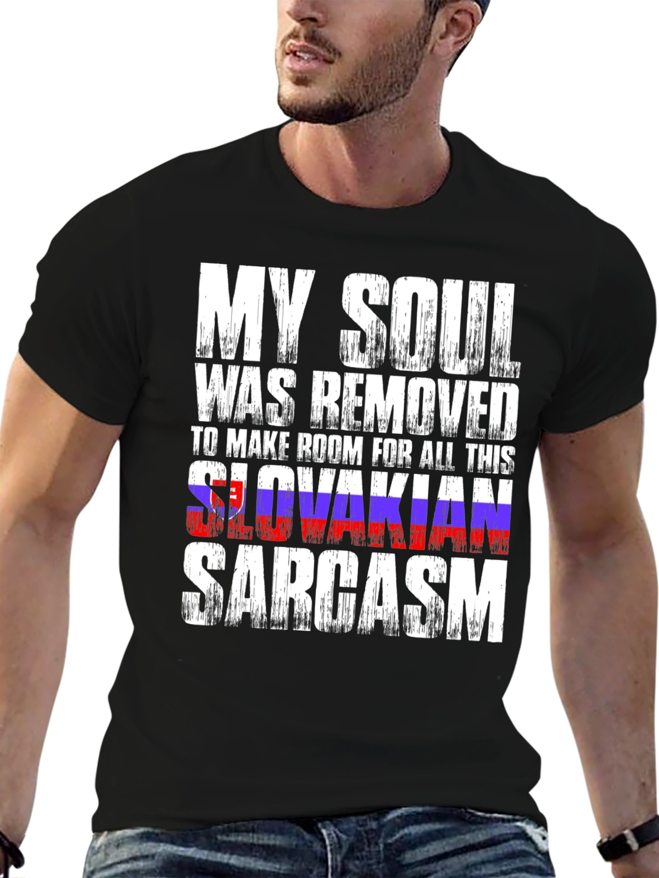 Black Slovakian Sarcasm T-Shirt - Funny Humor Tee view 6