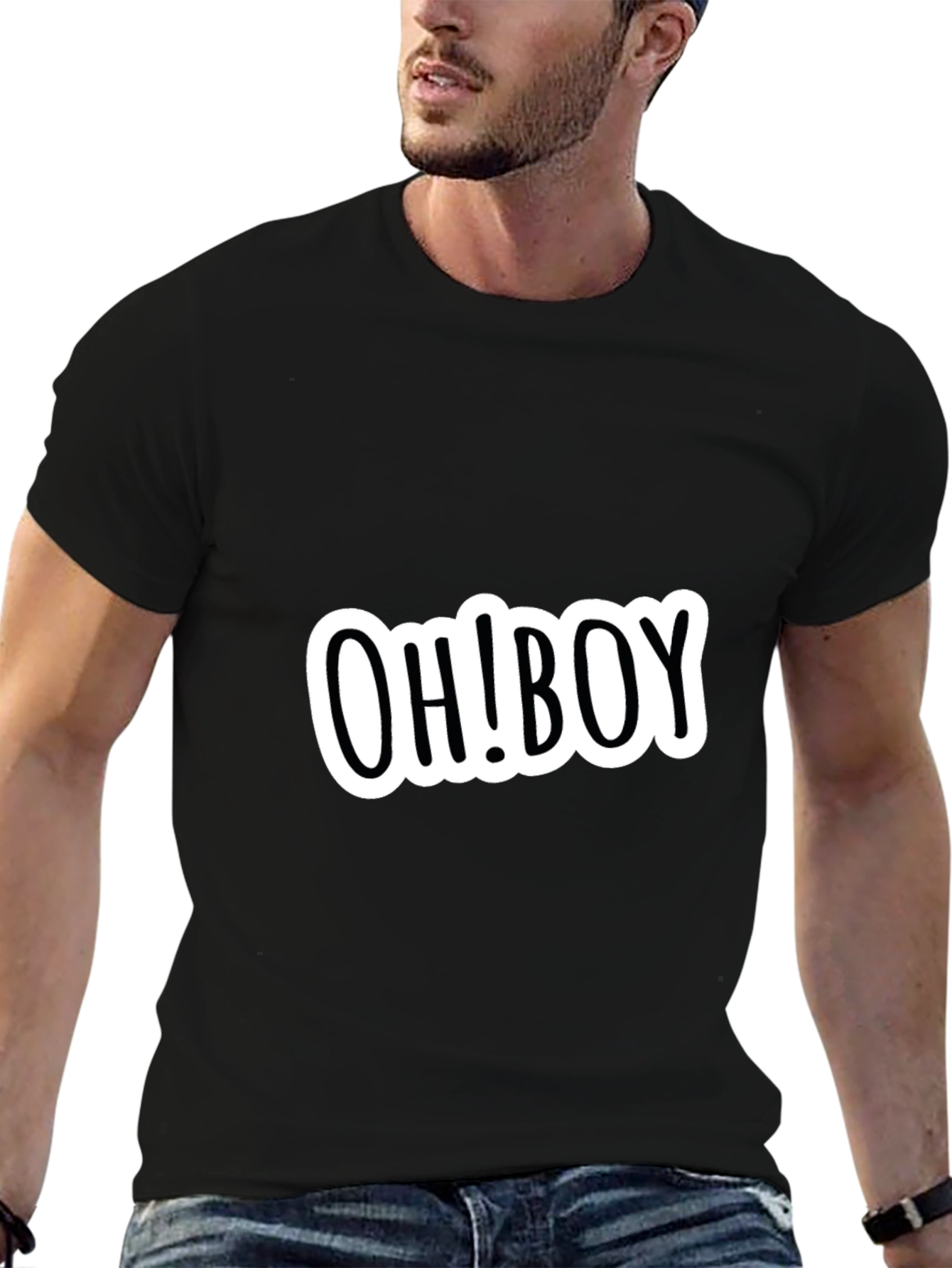 Black OH! BOY Graphic Black Tee - Casual Style view 6