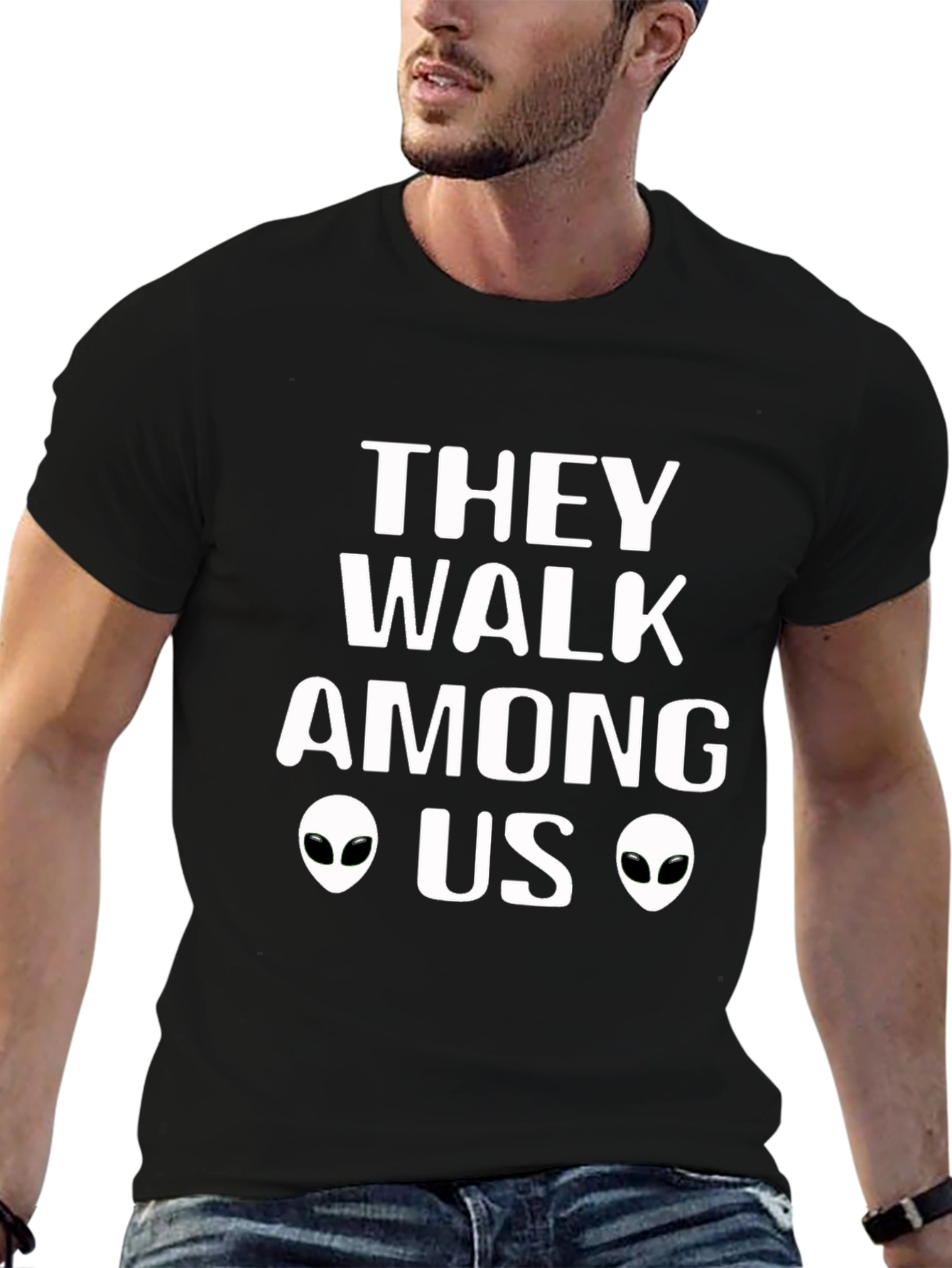 Black They Walk Among Us Graphic T-Shirt view 6