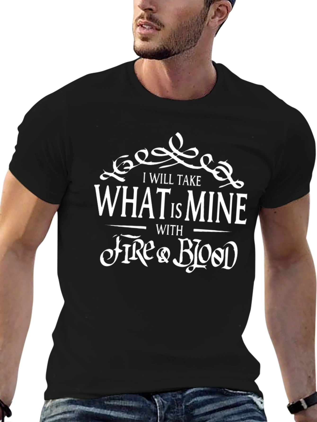 Black Fire & Blood Graphic Tee - I Will Take What Is Mine T-Shirt view 6