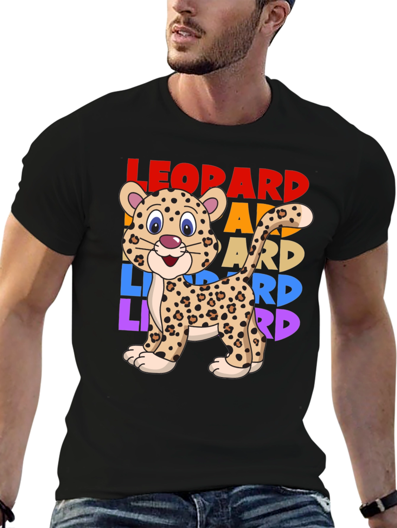 Black Leopard Graphic T-Shirt - Cute Animal Tee view 6