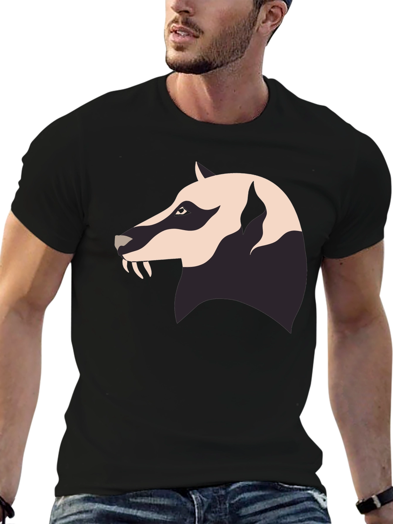 Black Badger Graphic Tee - Men's Black Crew Neck view 6