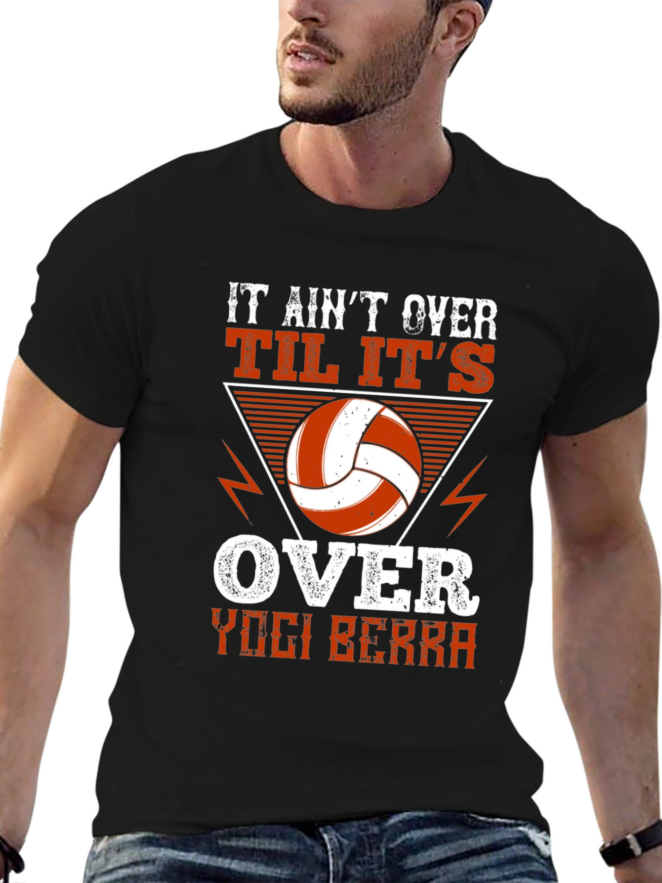 Black It Ain't Over 'Til It's Over Volleyball T-Shirt view 6
