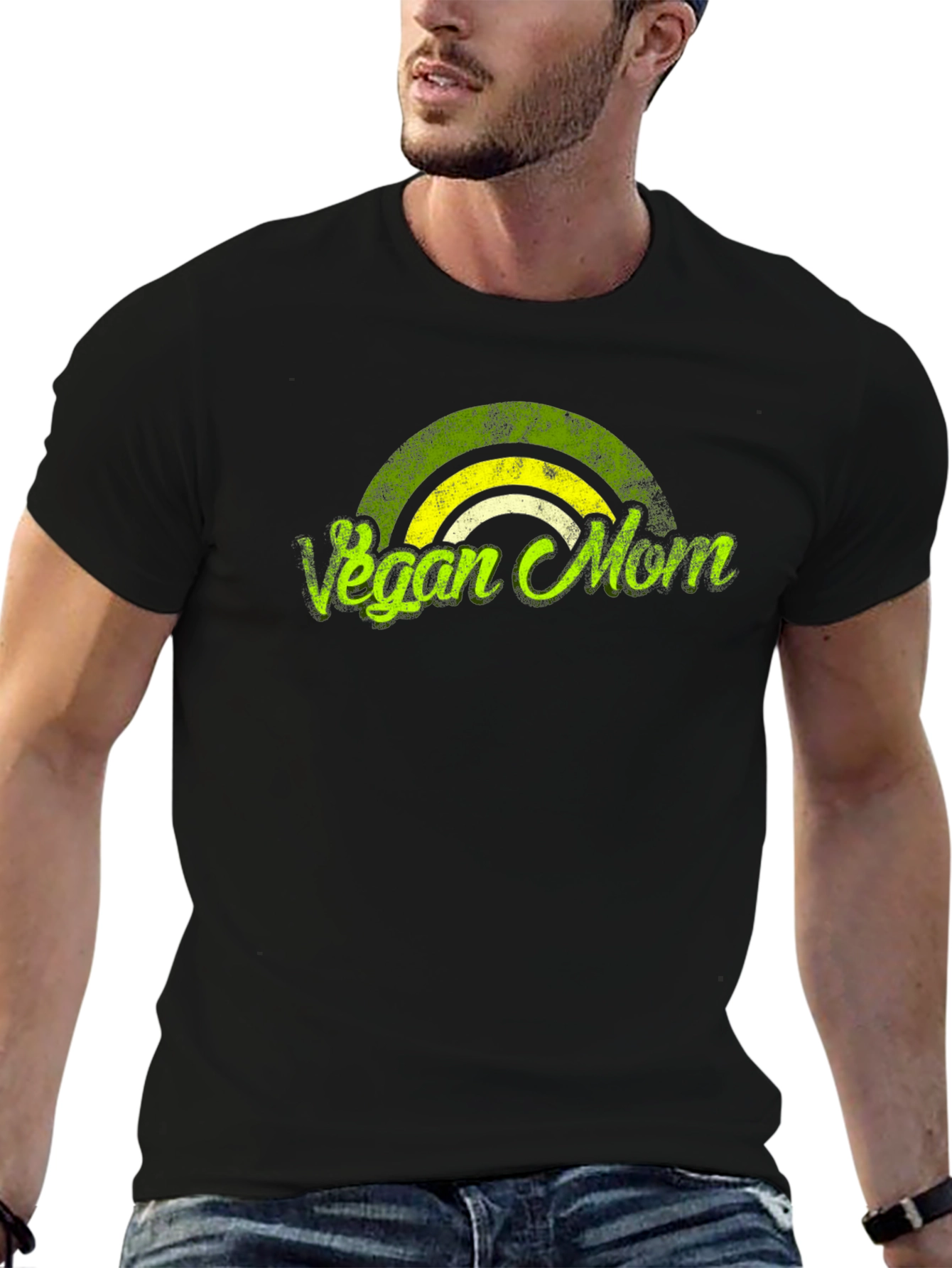 Black Vegan Mom T-Shirt Black Graphic Tee view 6