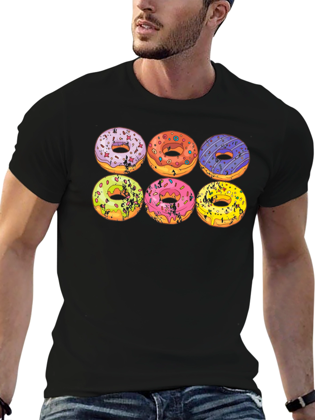 Black Donut T-Shirt - Novelty Graphic Tee for Donut Lovers view 6
