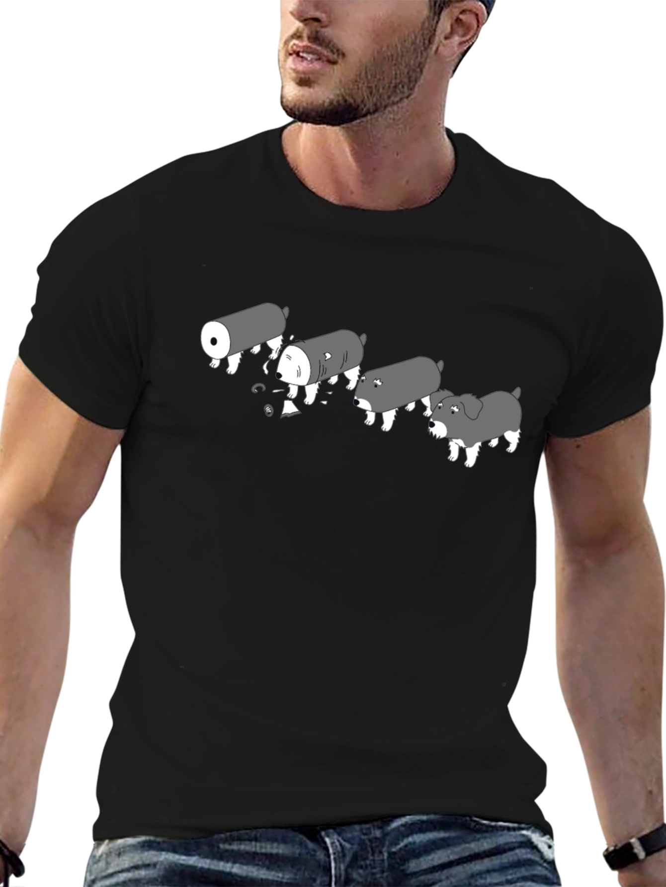 Black Sushi Dogs T-Shirt - Funny Foodie Tee view 6