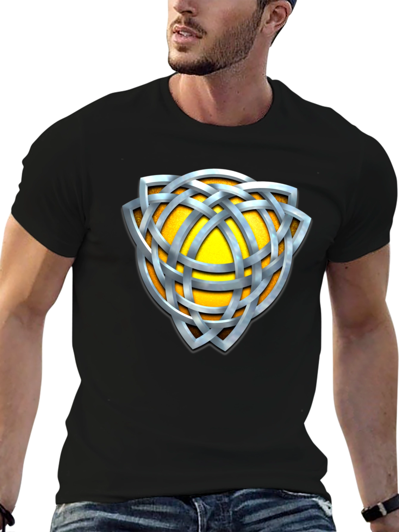 Black Celtic Knot Graphic T-Shirt view 6
