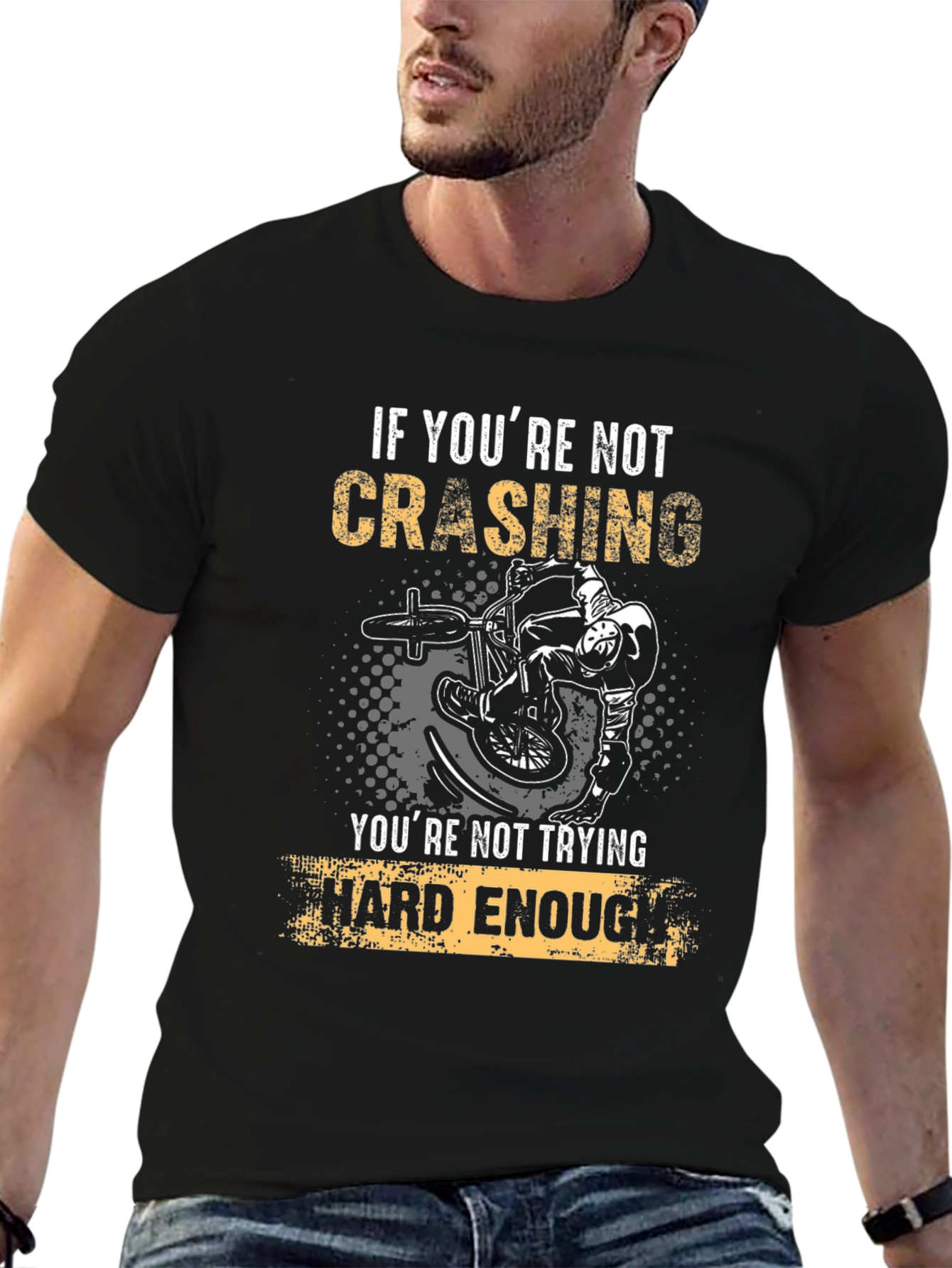 Black Crashing T-Shirt - Try Hard Enough! view 6