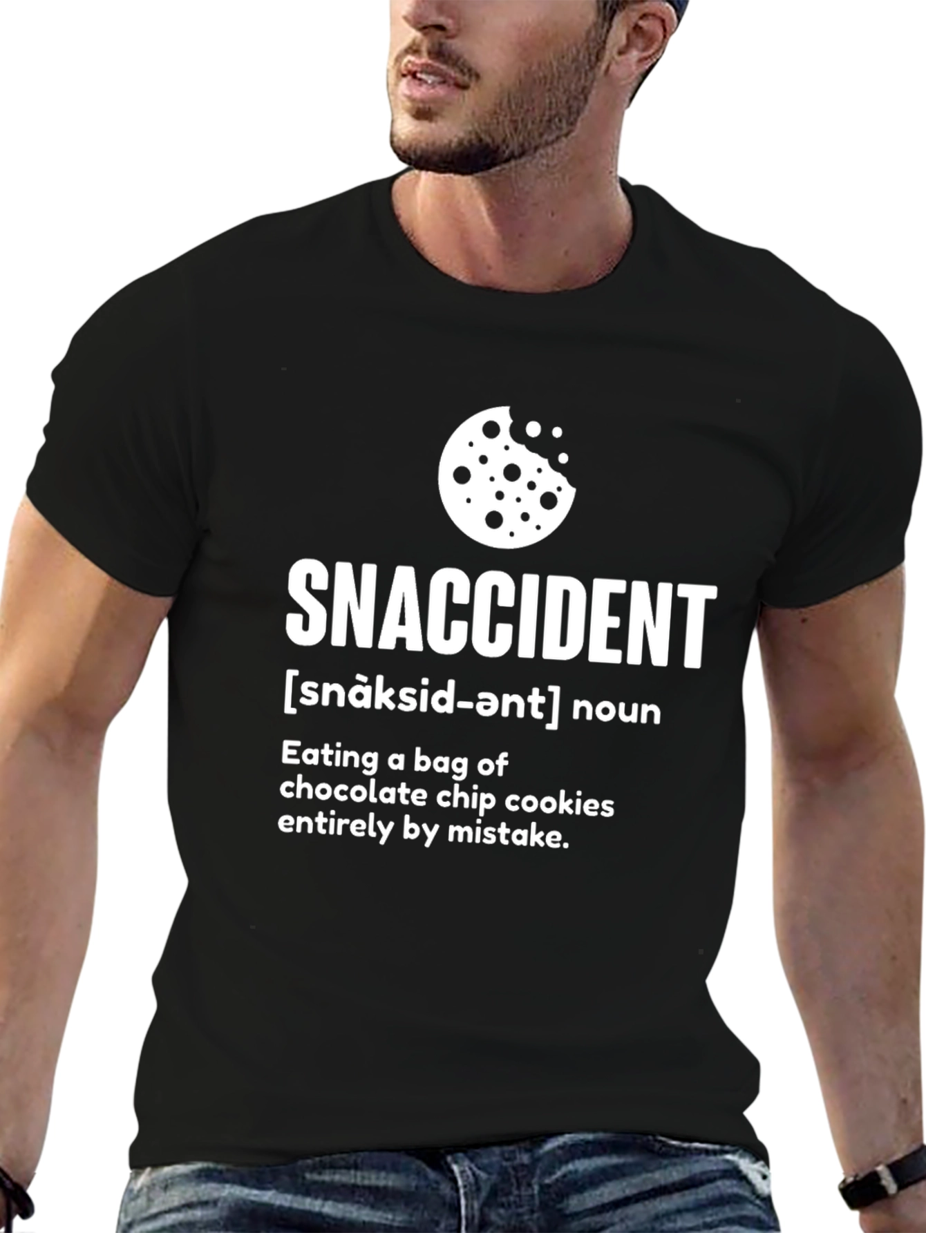 Black Snaccident T-Shirt - Cookie Lover's Funny Tee view 6