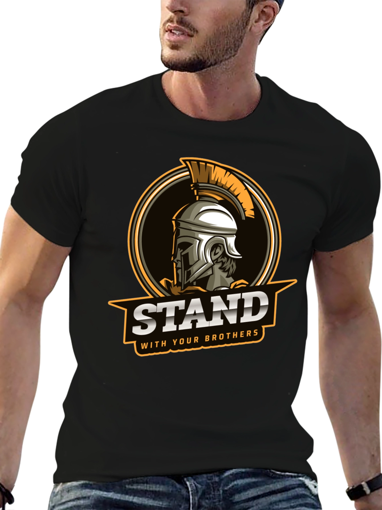 Black Stand With Your Brothers Graphic Tee view 6