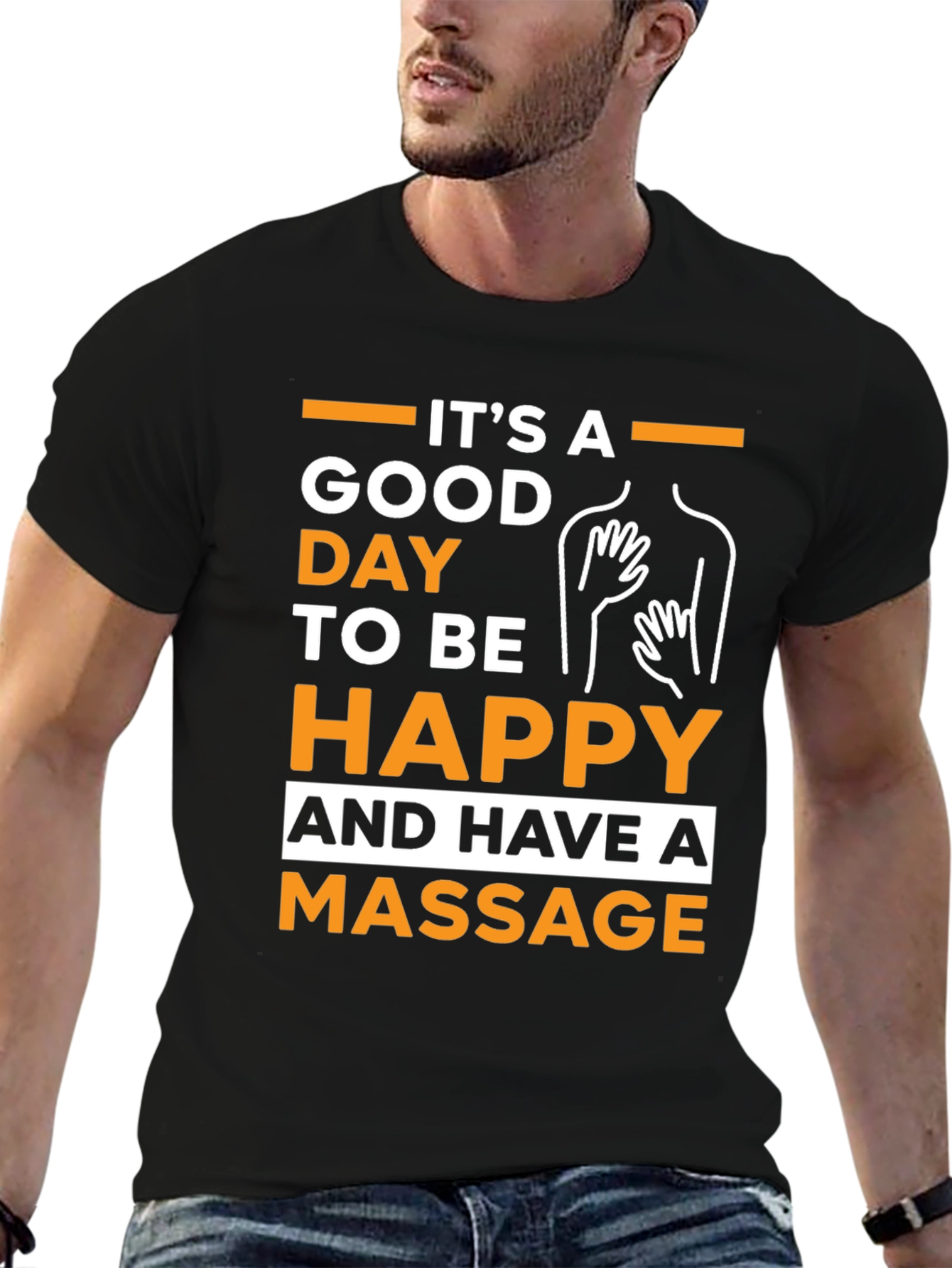 Black Good Day for Massage Graphic Tee - Unisex view 6