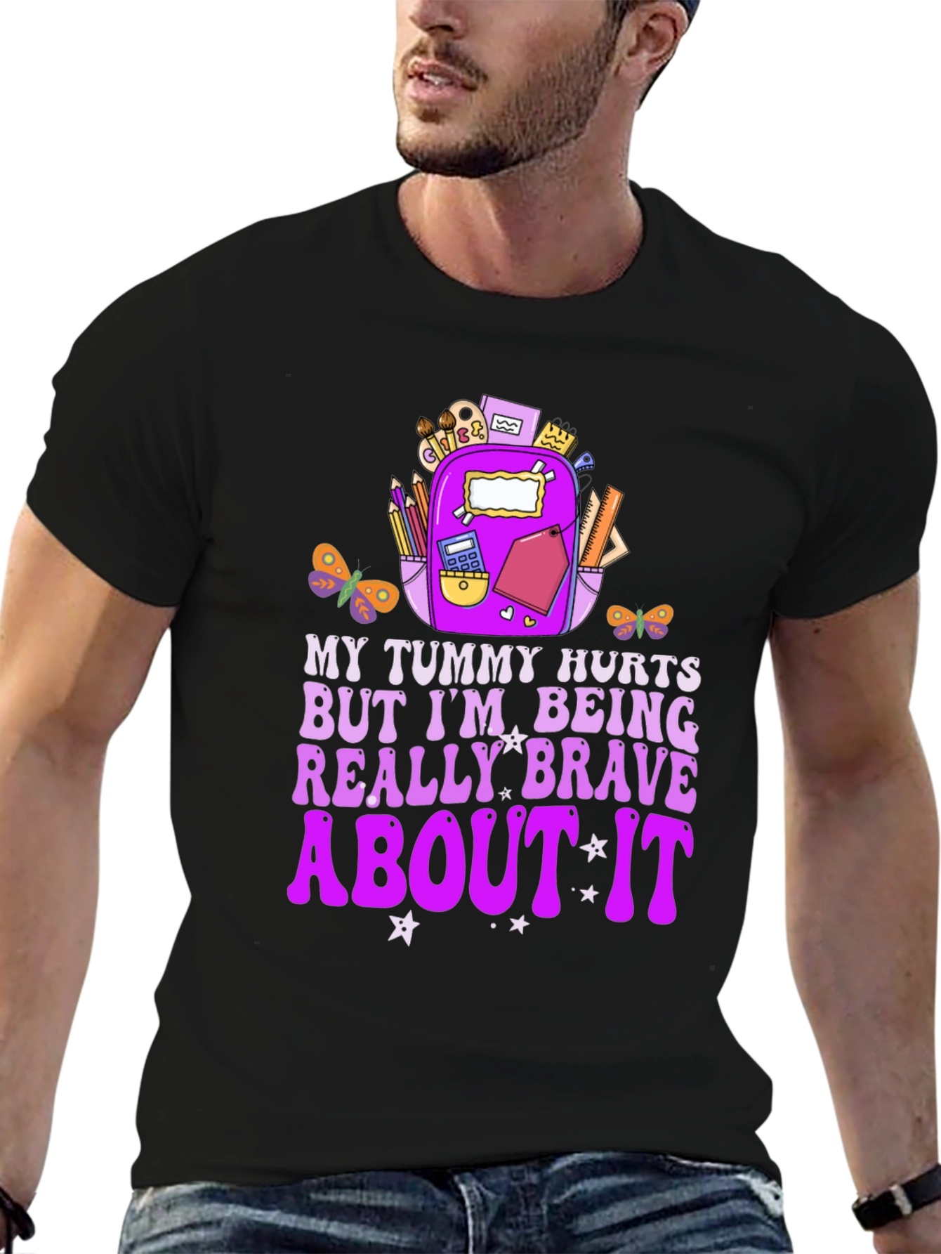 Black My Tummy Hurts Brave Graphic Tee view 6