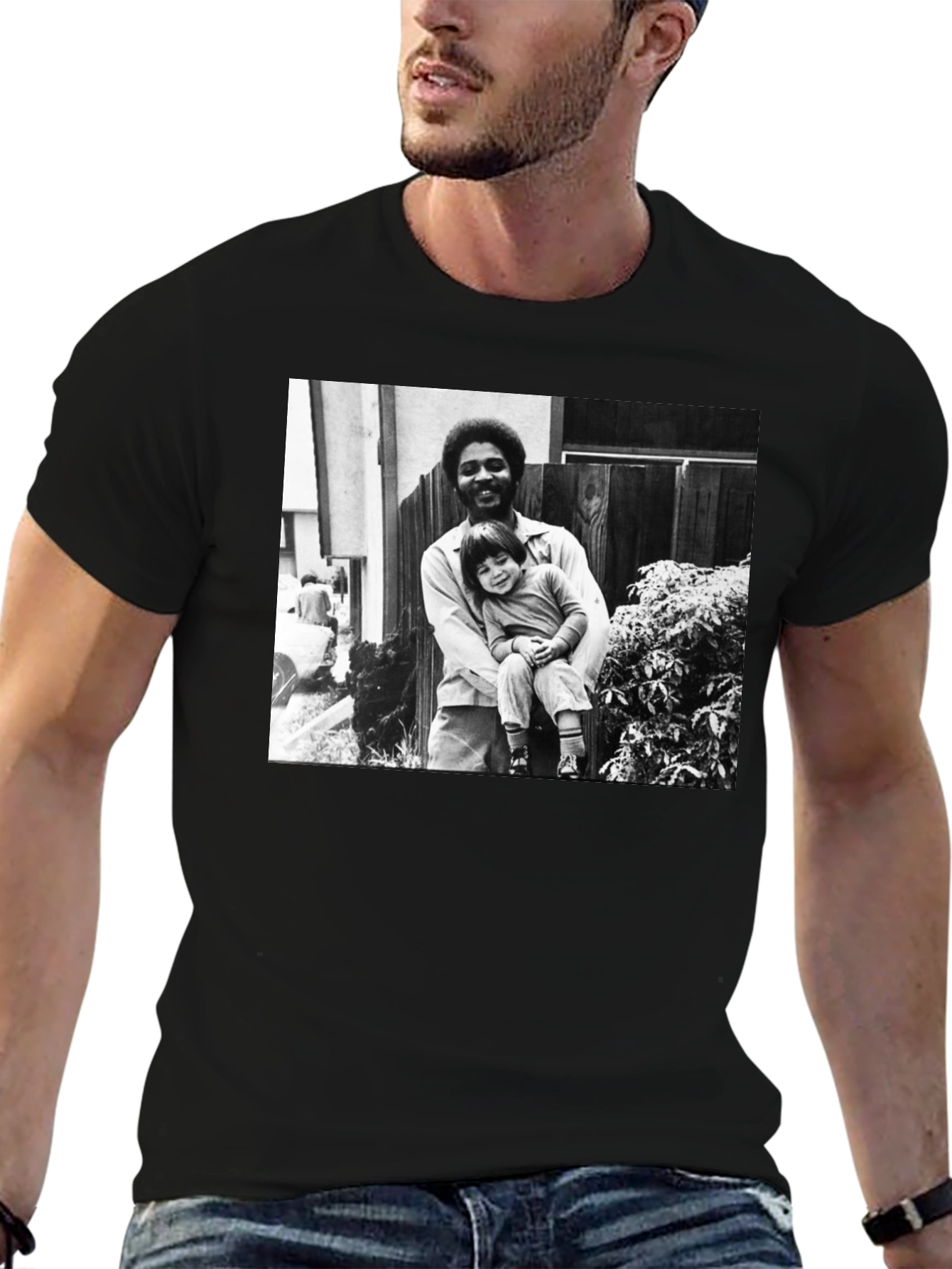 Black Vintage Style Black T-Shirt view 6