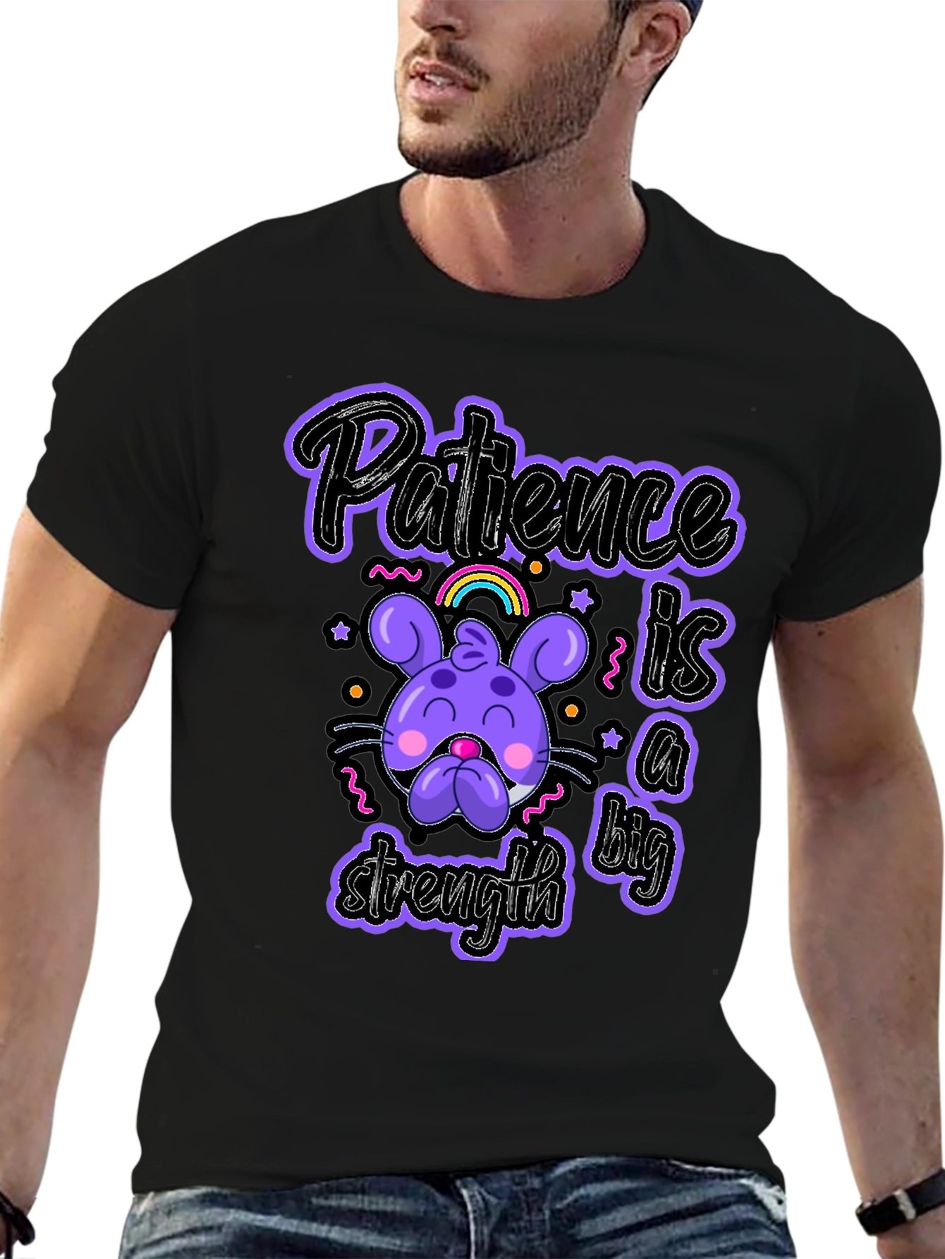 Black Patience is a Strength Graphic T-Shirt view 6