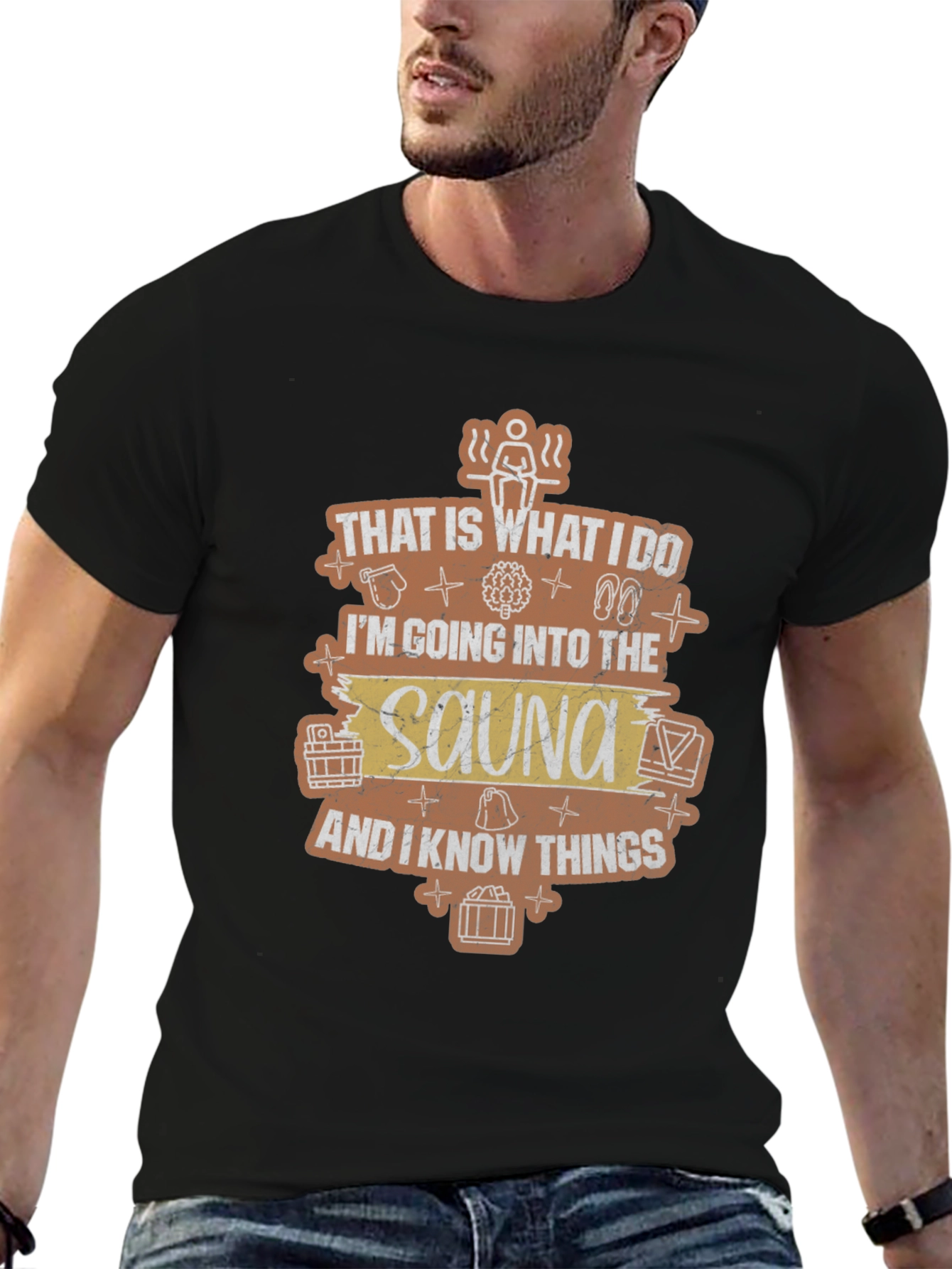 Black Sauna Lover T-Shirt - That Is What I Do view 6