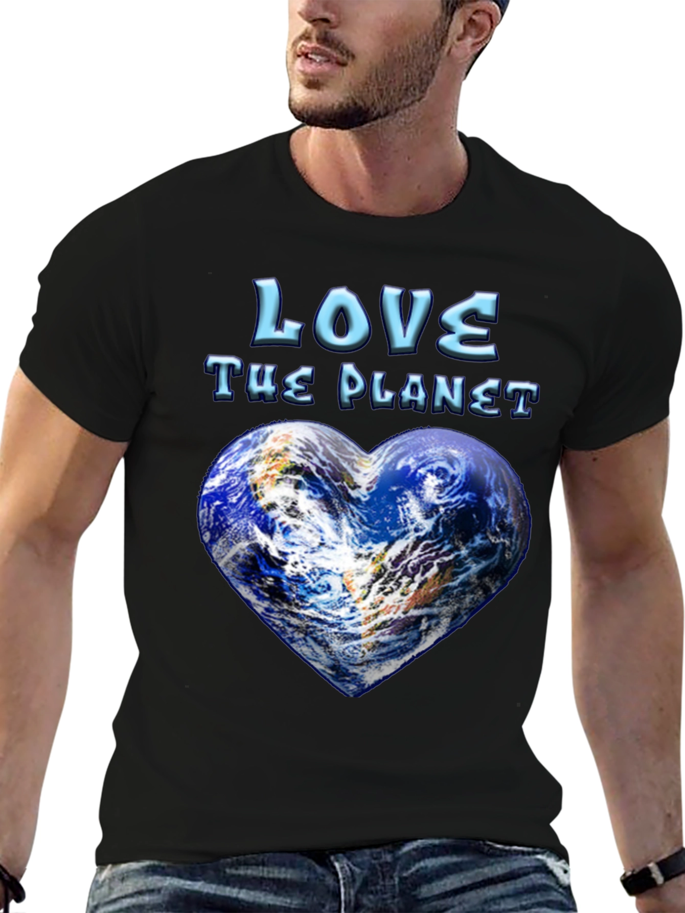 Black Love The Planet Graphic T-Shirt view 6