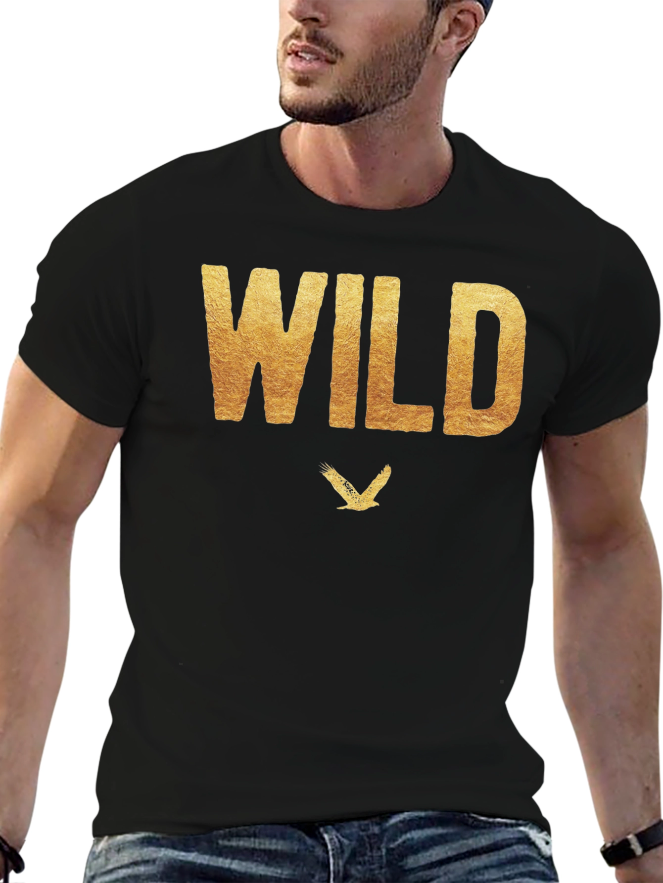 Black Wild Eagle Black Graphic Tee view 6