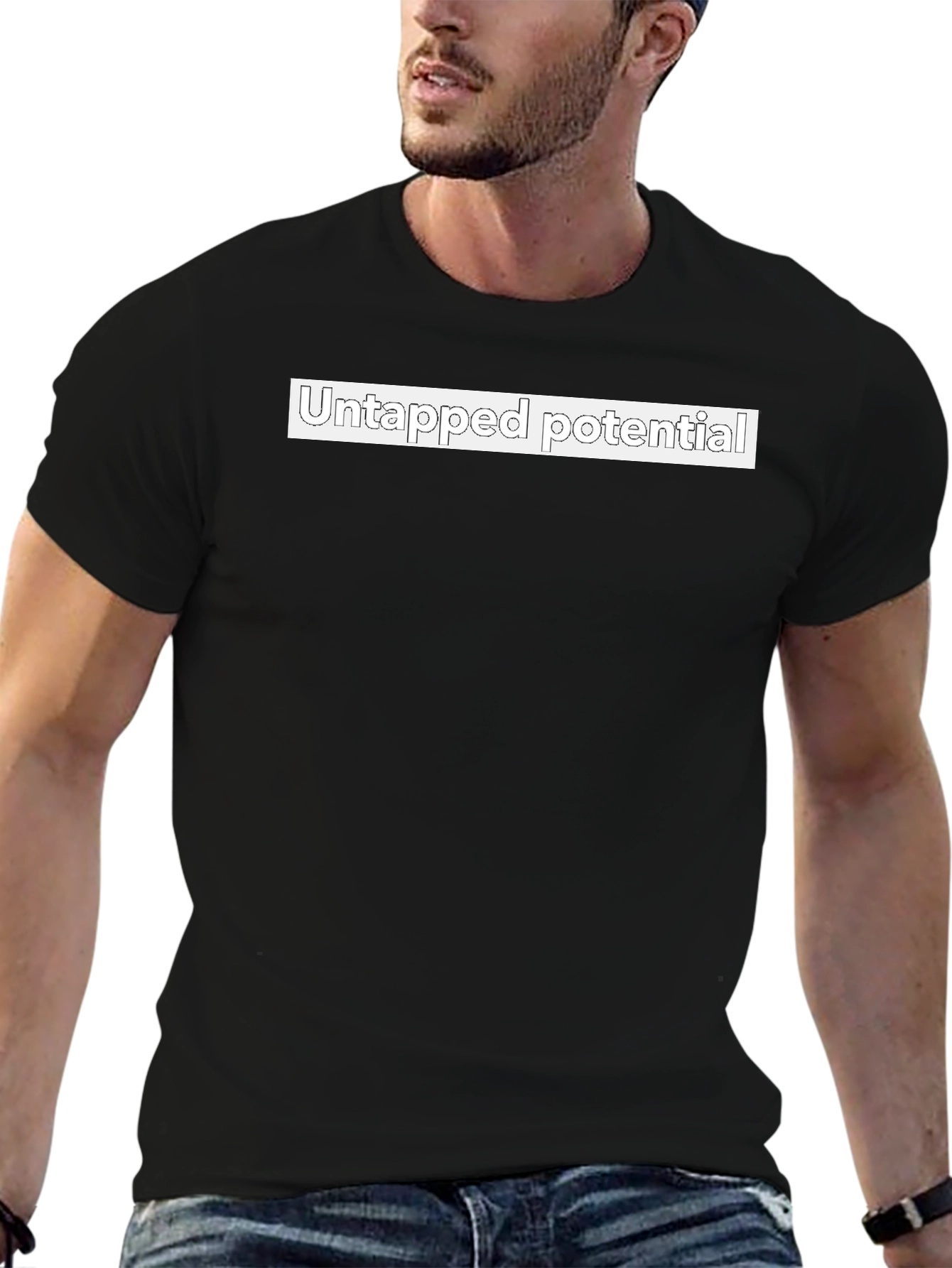 Black Untapped Potential Black T-Shirt - Unisex view 6