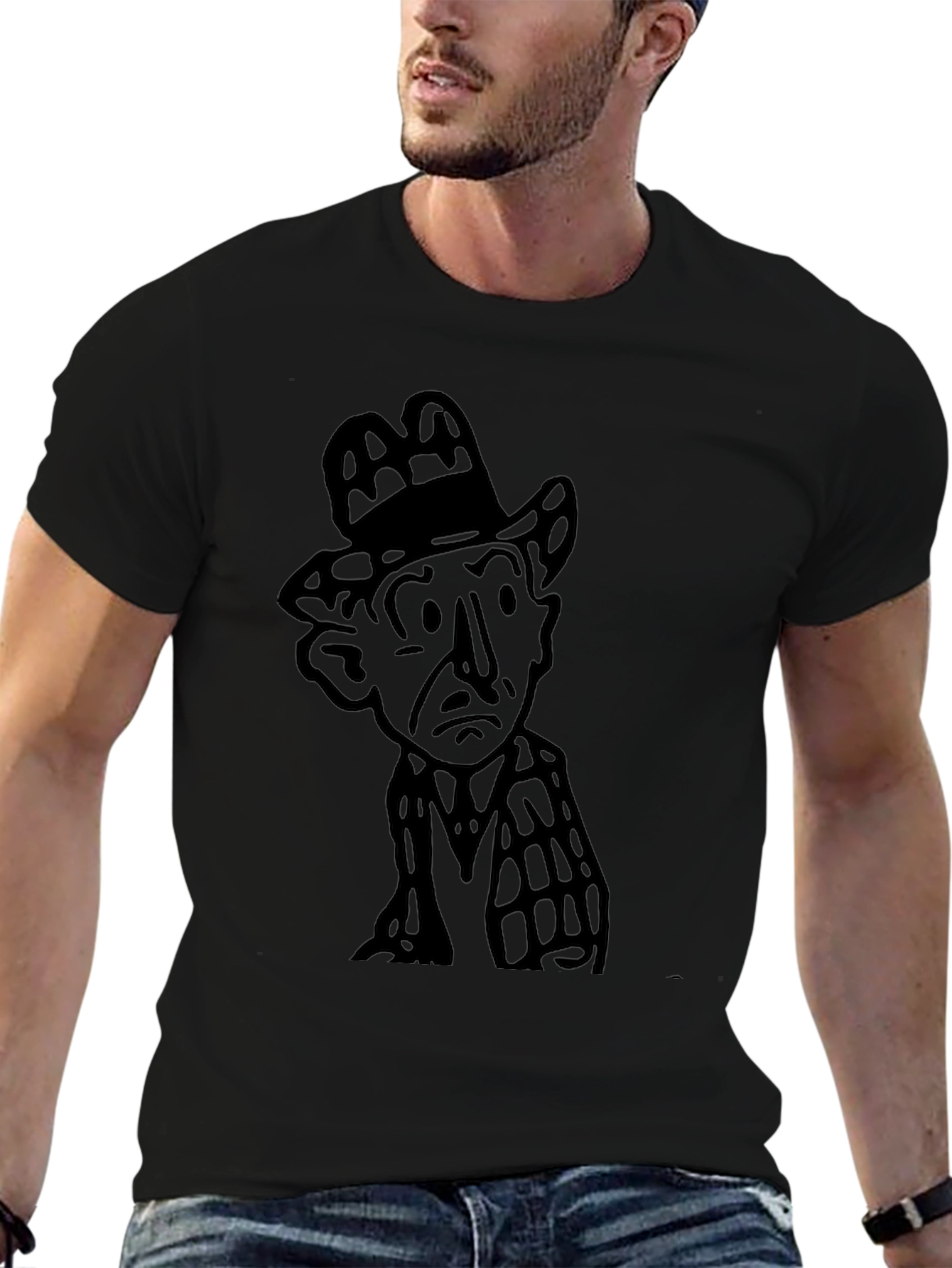 Black Noir Detective Graphic Tee - Classic Style view 6