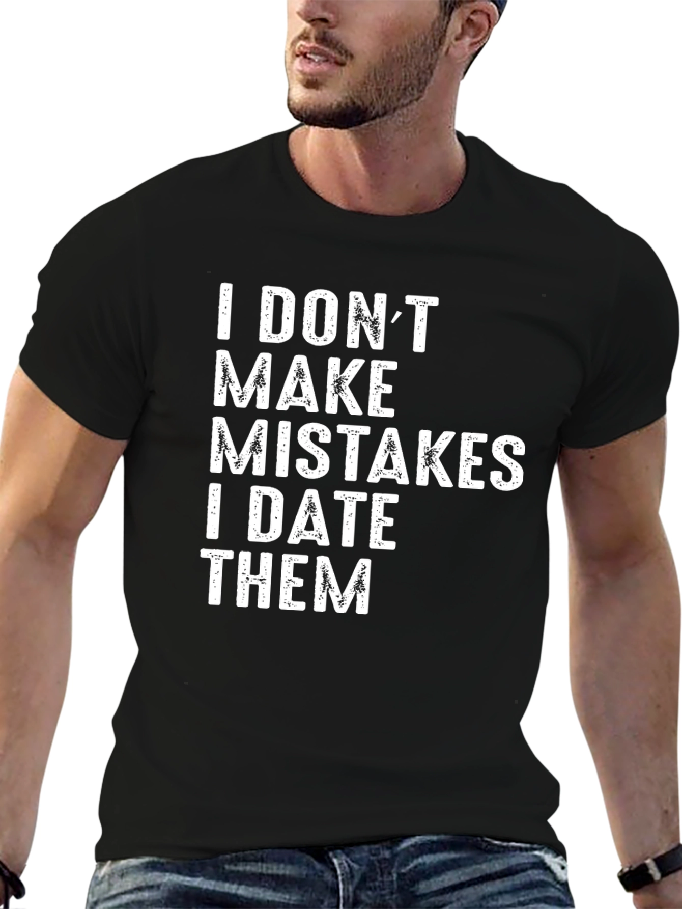 Black Funny "I DATE THEM" Graphic T-Shirt view 6