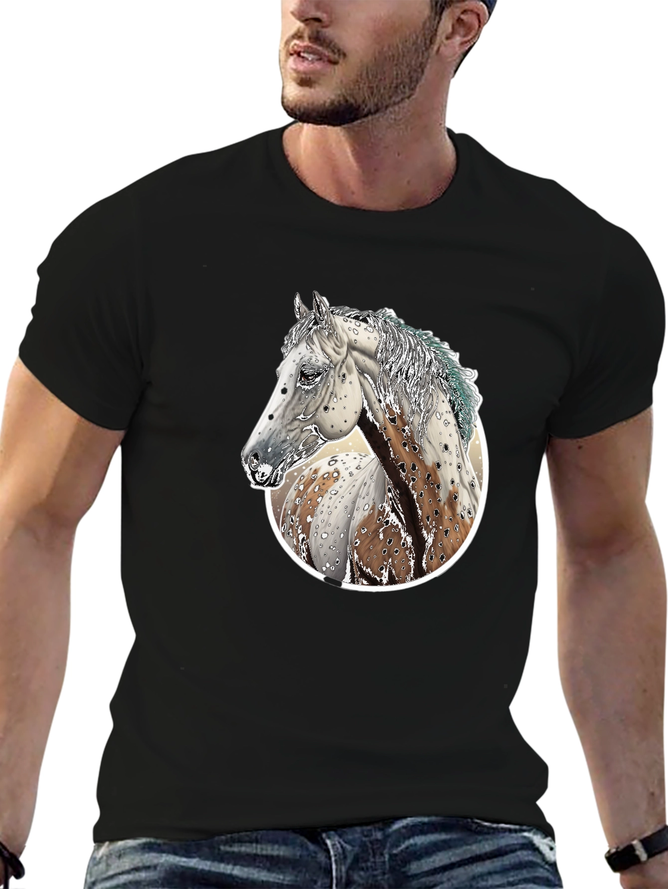 Black Horse Graphic Tee - Men's Black T-Shirt view 6