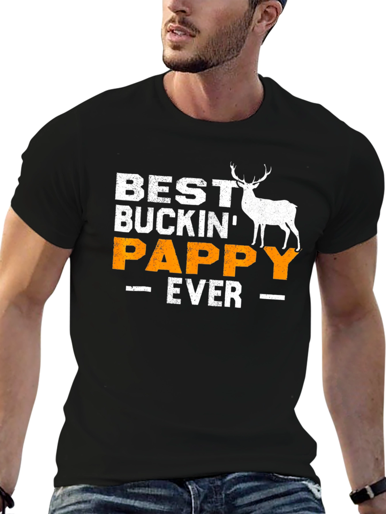 Black Best Buckin' Pappy Ever T-Shirt view 6