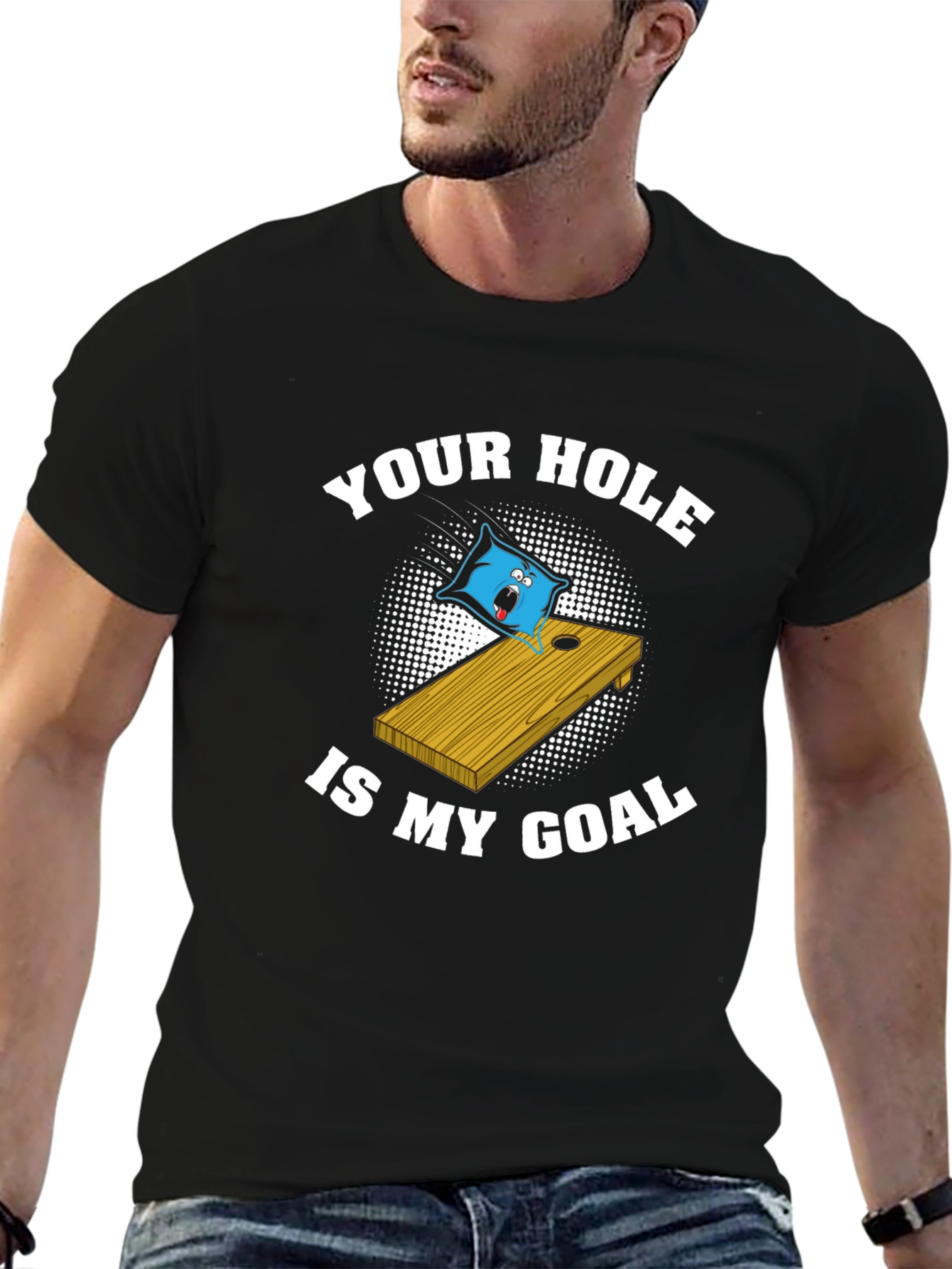 Black Your Hole Is My Goal Graphic T-Shirt view 6