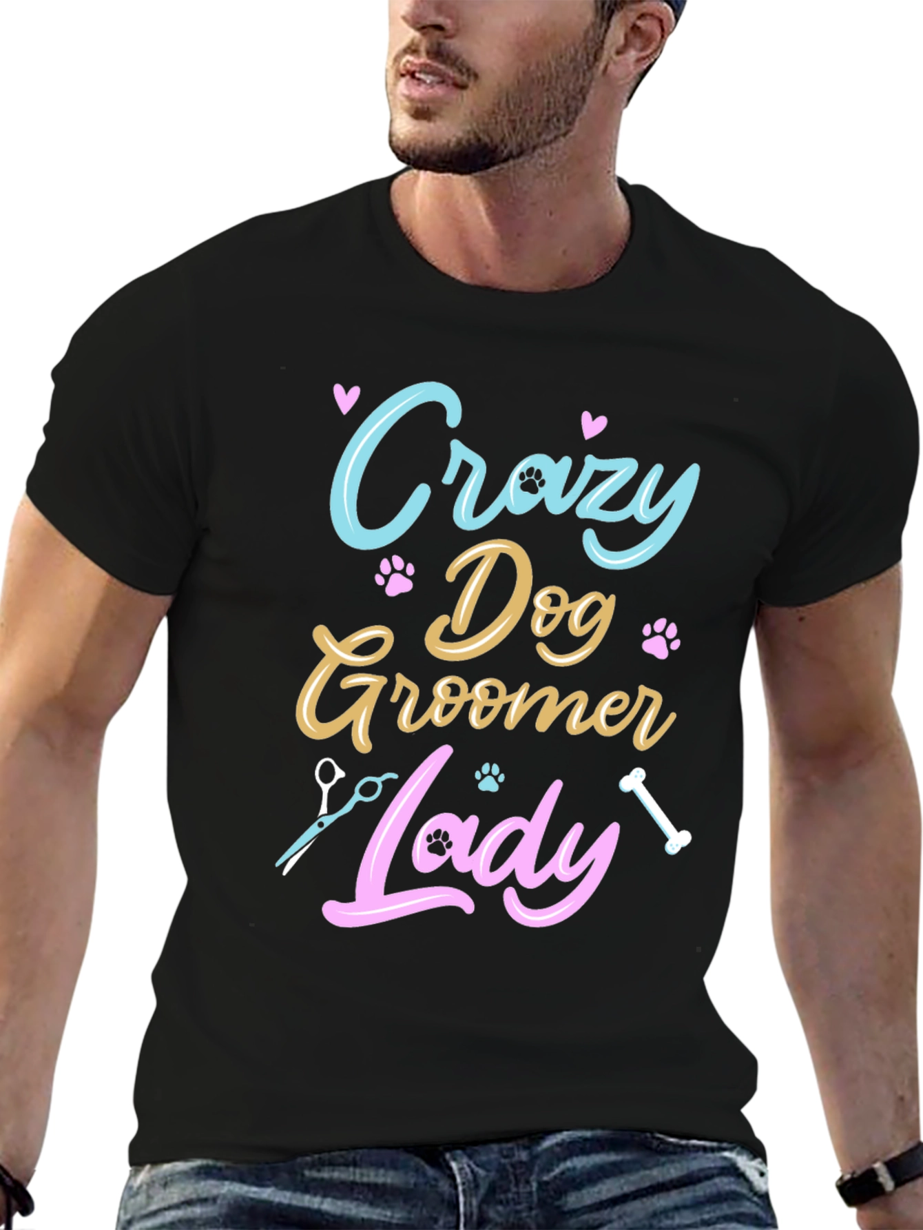 Crazy Dog Groomer Lady T-Shirt - 6