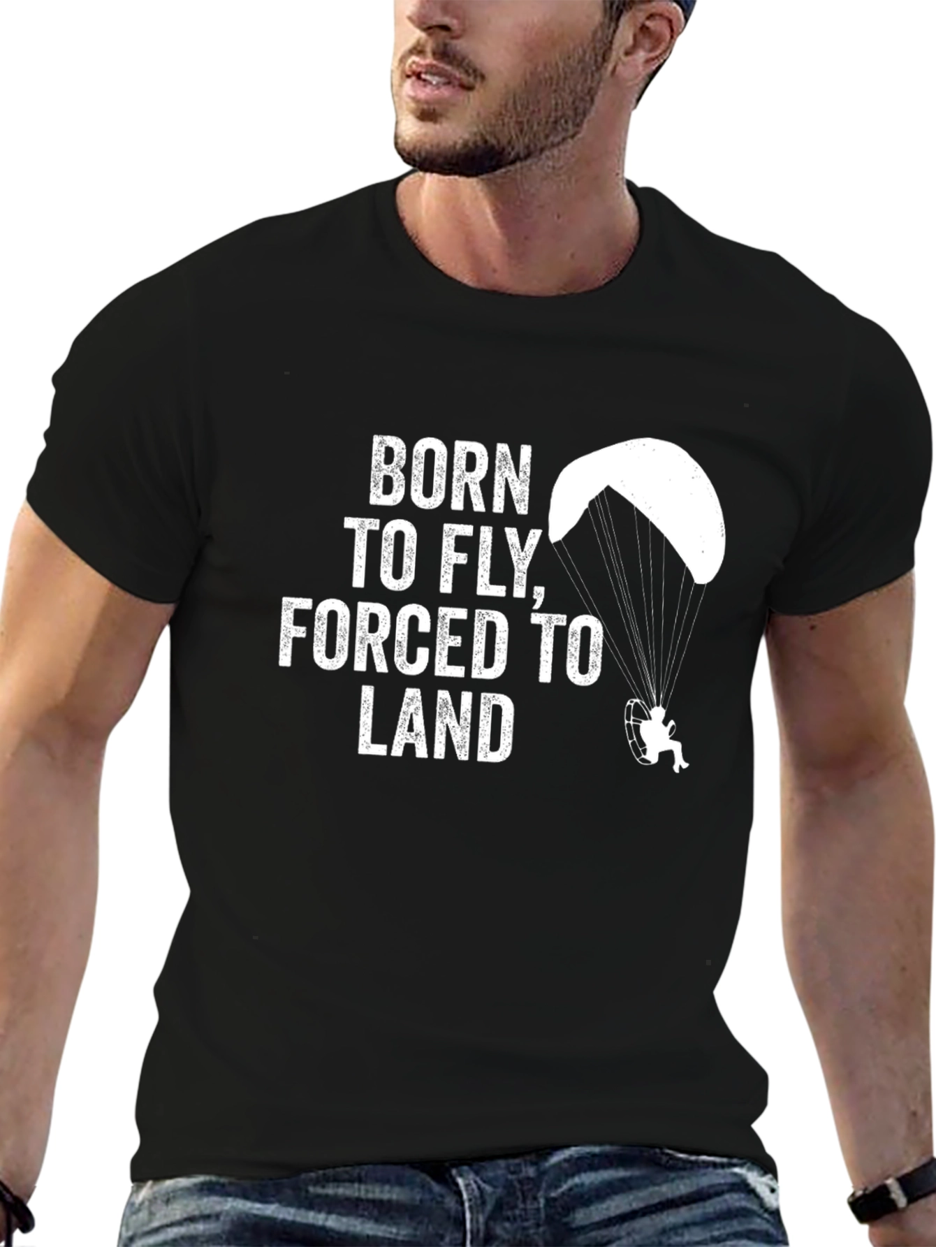 Black Born to Fly Black T-Shirt view 6