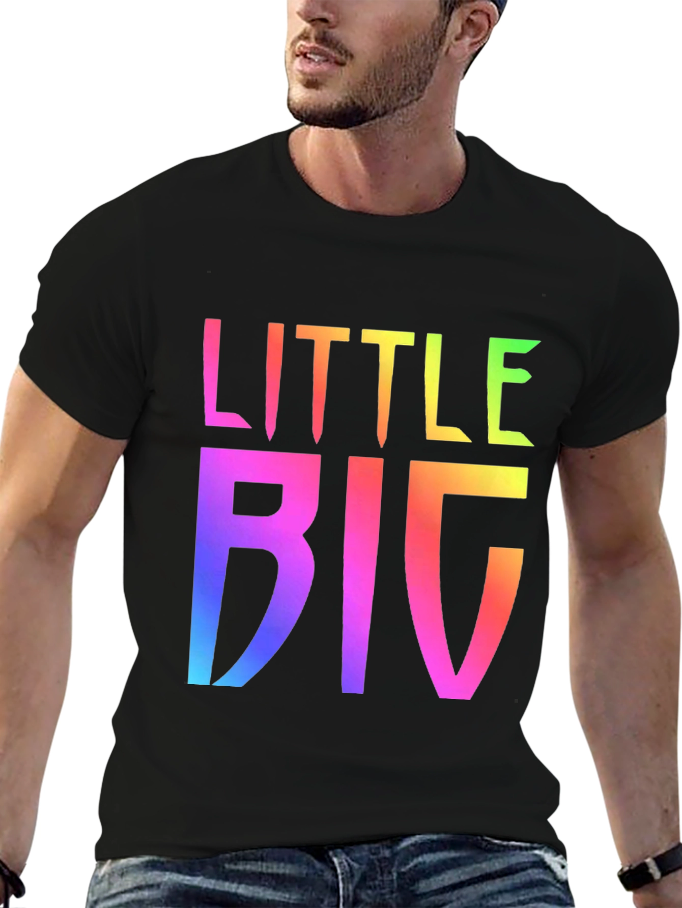 Black Little Big Rainbow Graphic Tee view 6