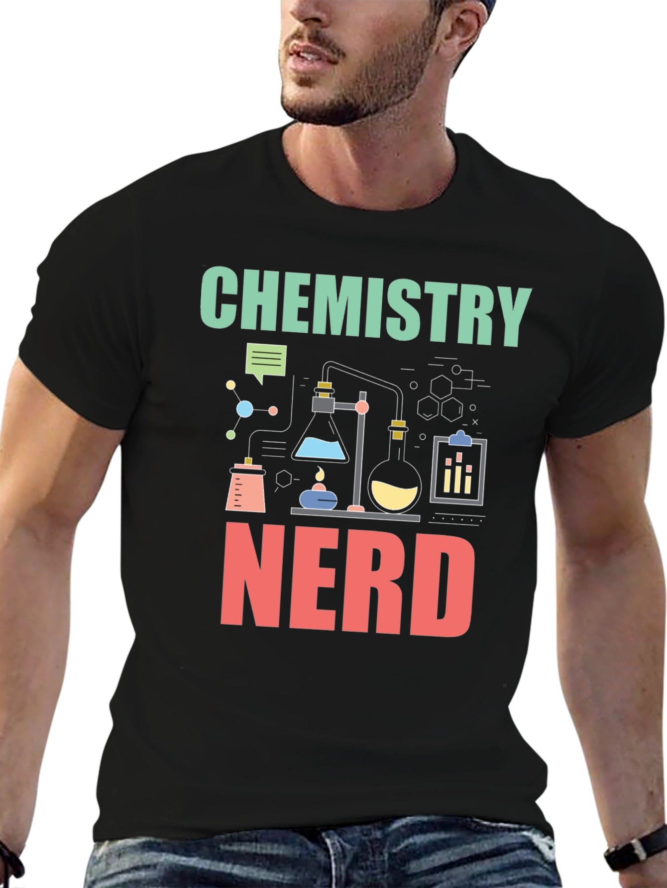 Black Chemistry Nerd Graphic Tee view 6