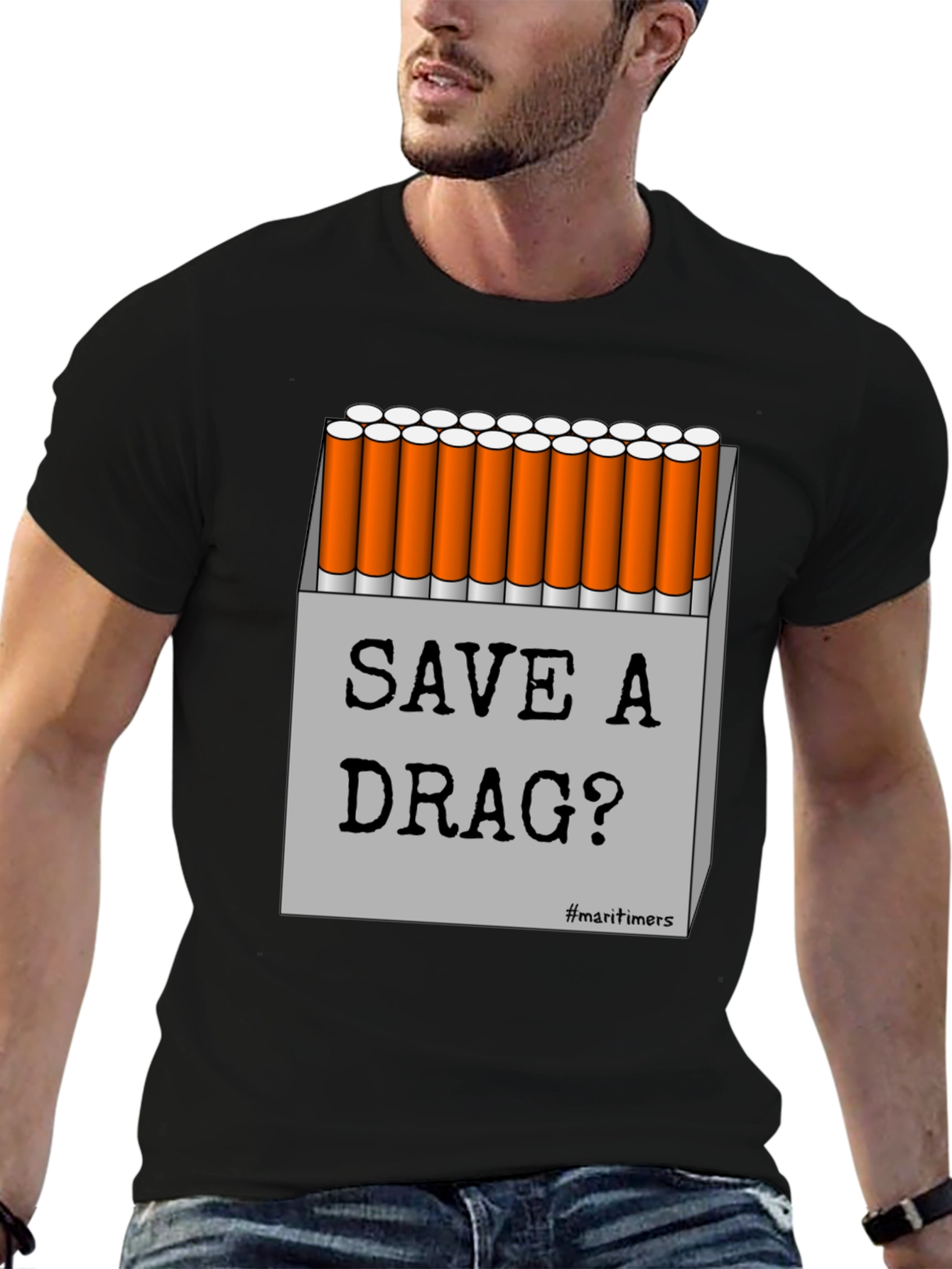 Black Save A Drag Graphic T-Shirt - Novelty Humor Tee view 6
