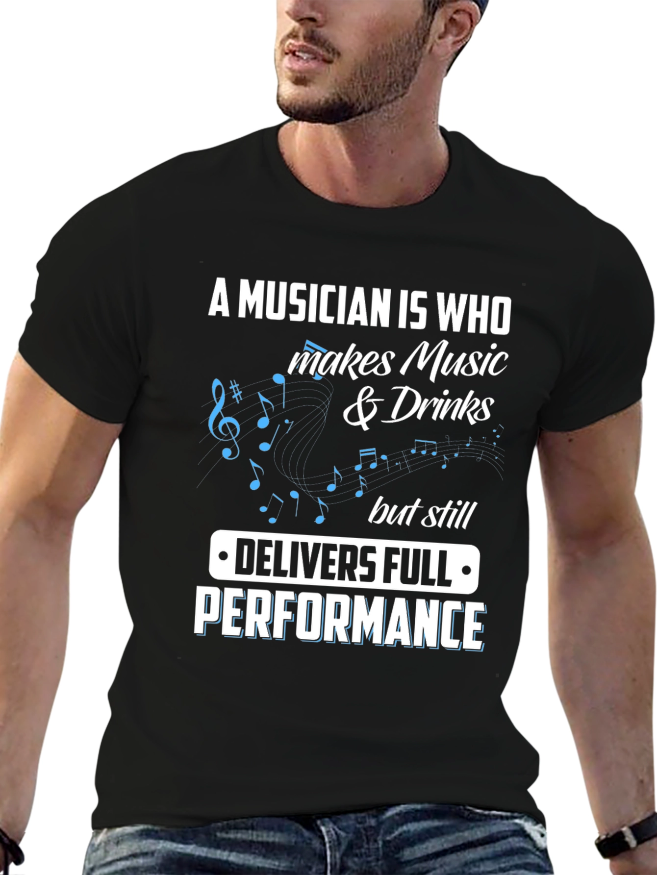 Black Musician Definition Graphic Tee - Music & Drinks Shirt view 6