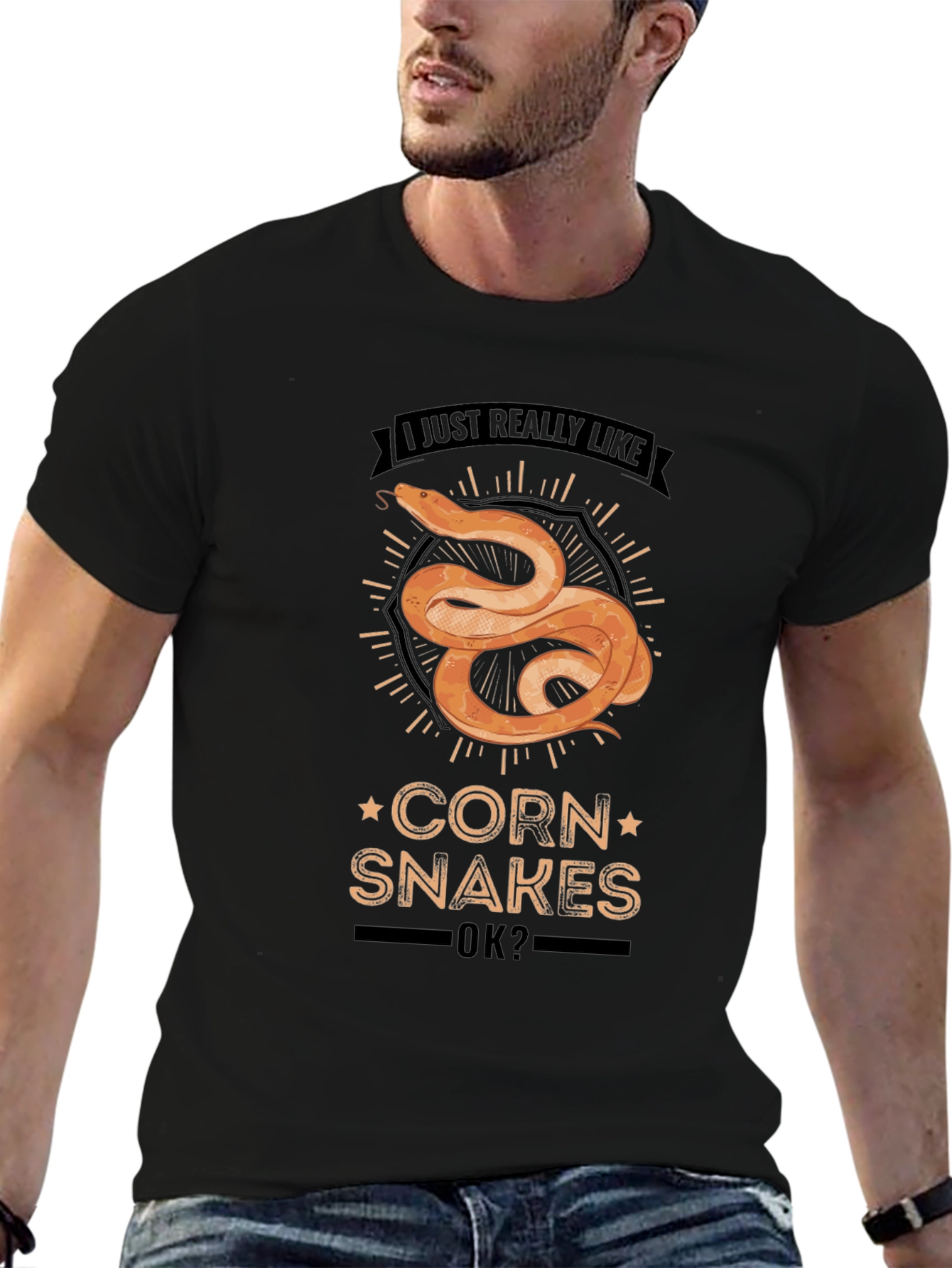 Black Corn Snakes T-Shirt: I Just Really Like Corn Snakes Ok? view 6