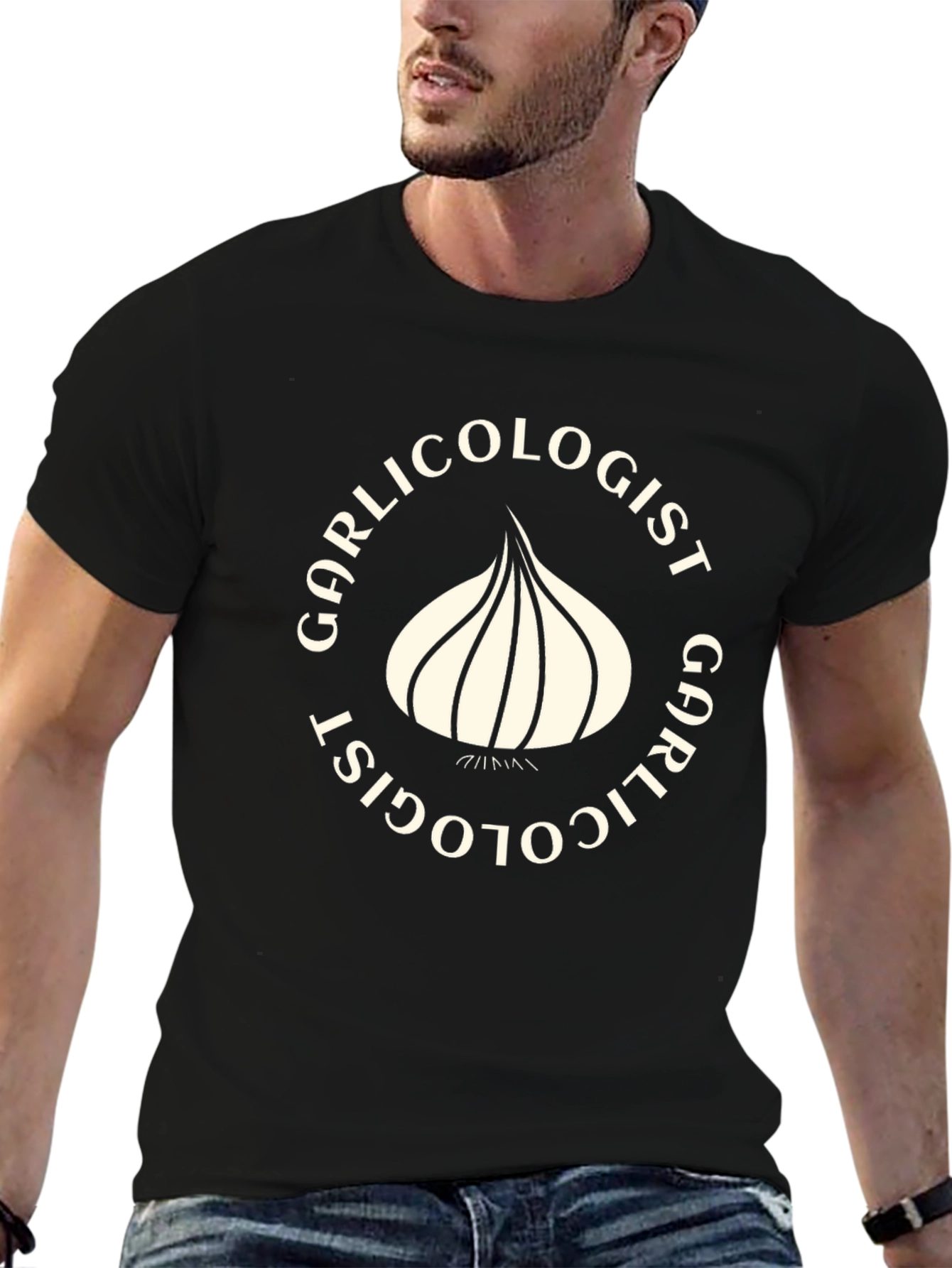 Black Garlicologist Black T-Shirt view 6