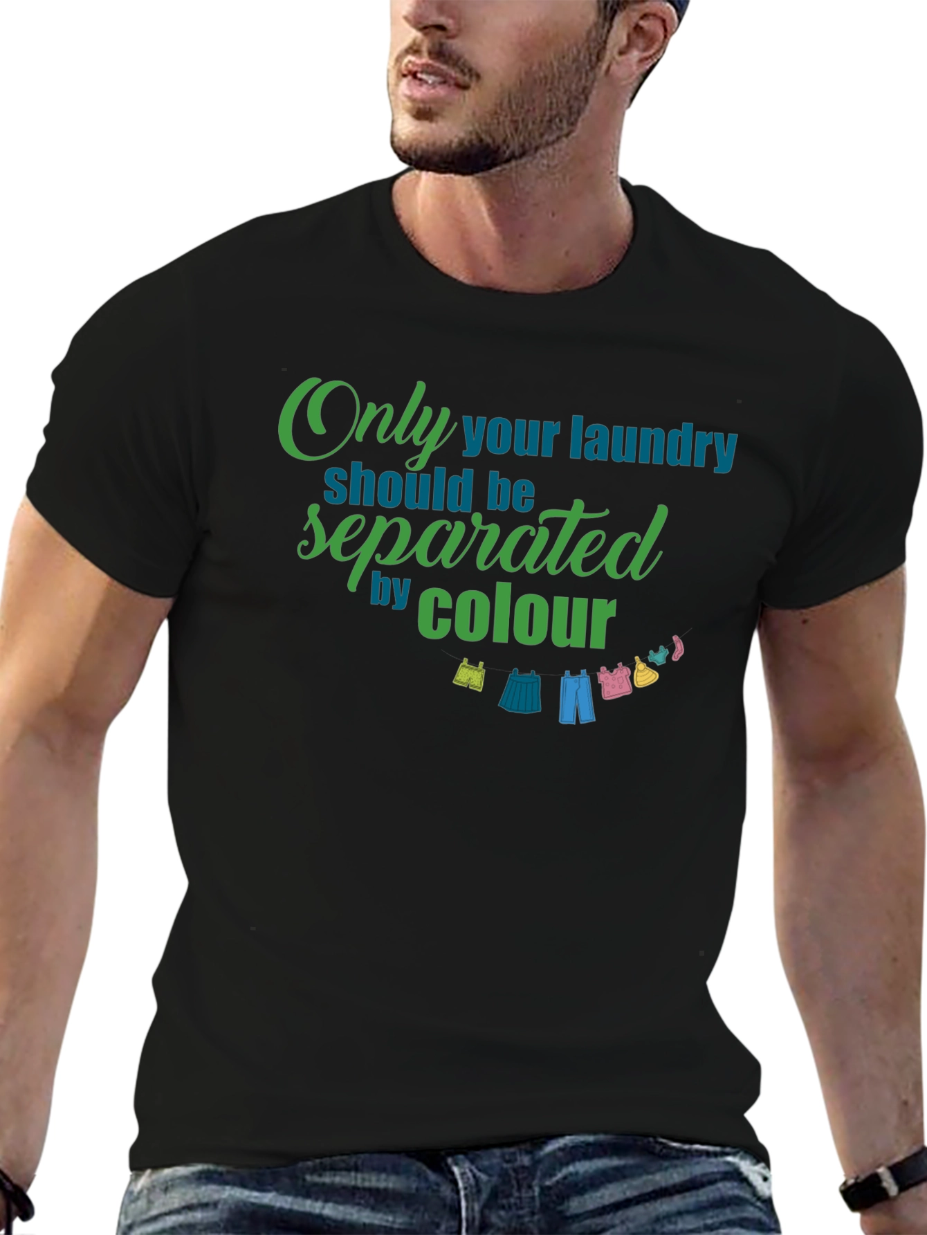 Black Laundry Color Separation T-Shirt view 6