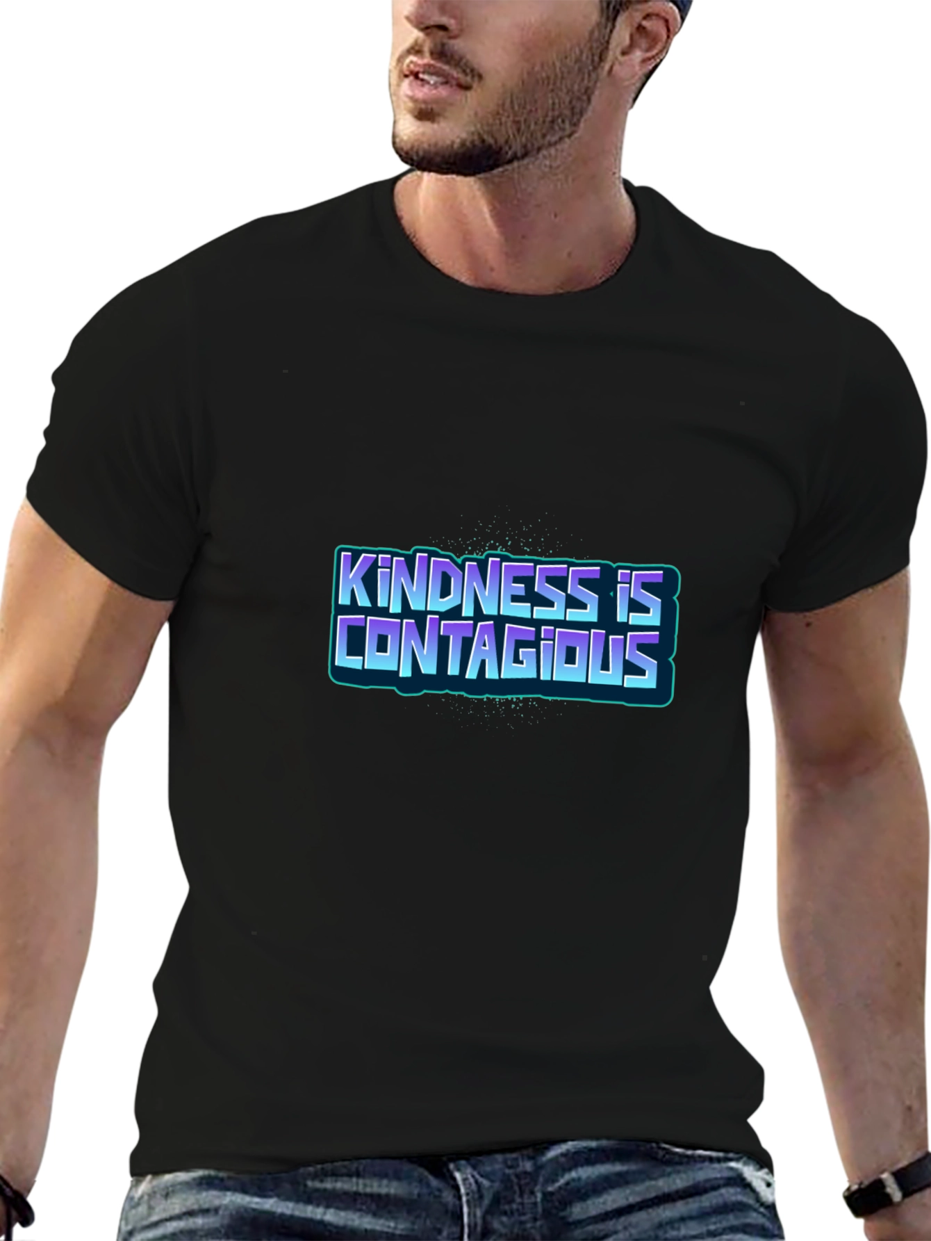 Black Kindness Is Contagious Graphic Tee view 6
