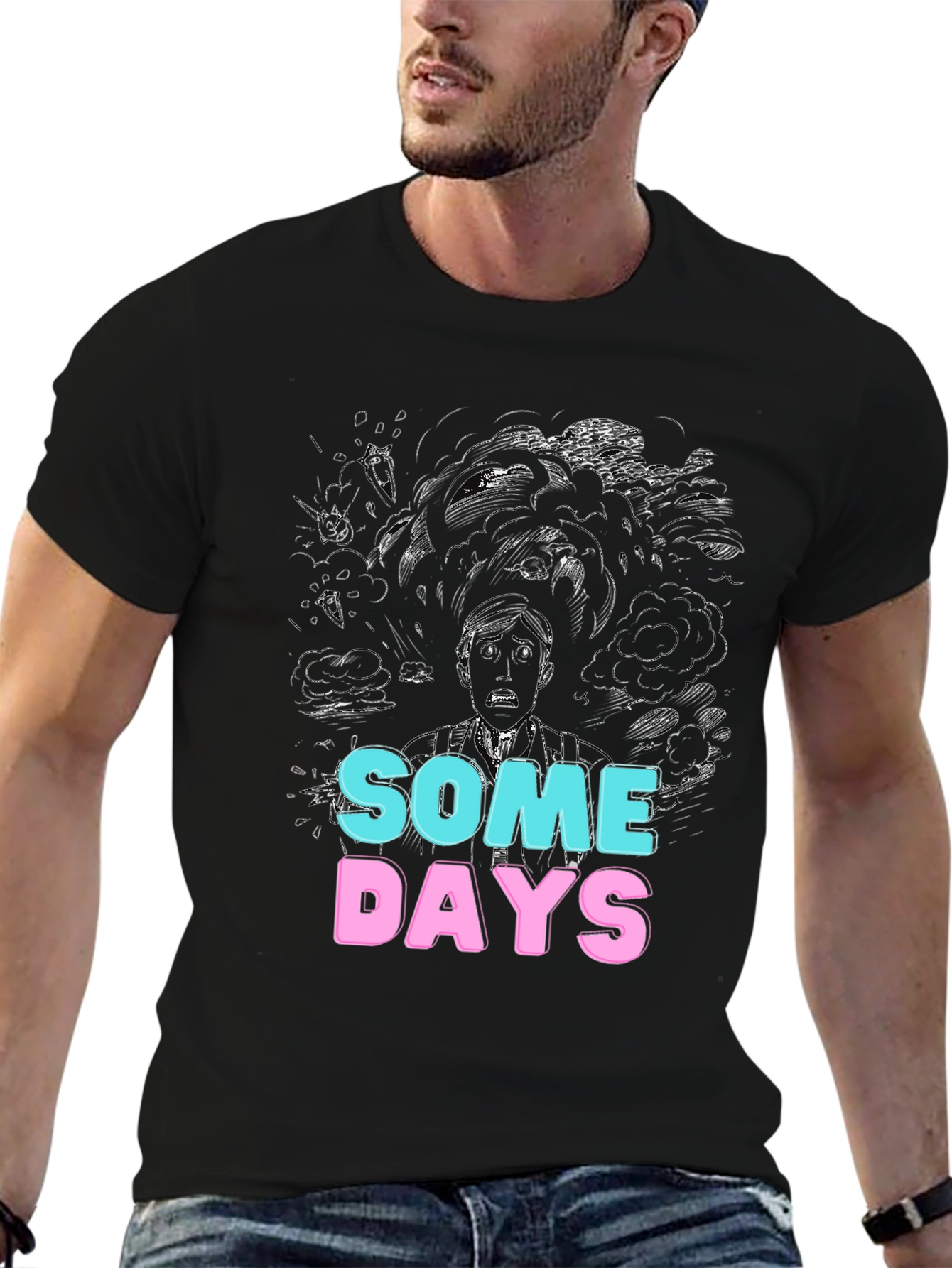 Black Some Days Graphic Tee - Unique Design view 6