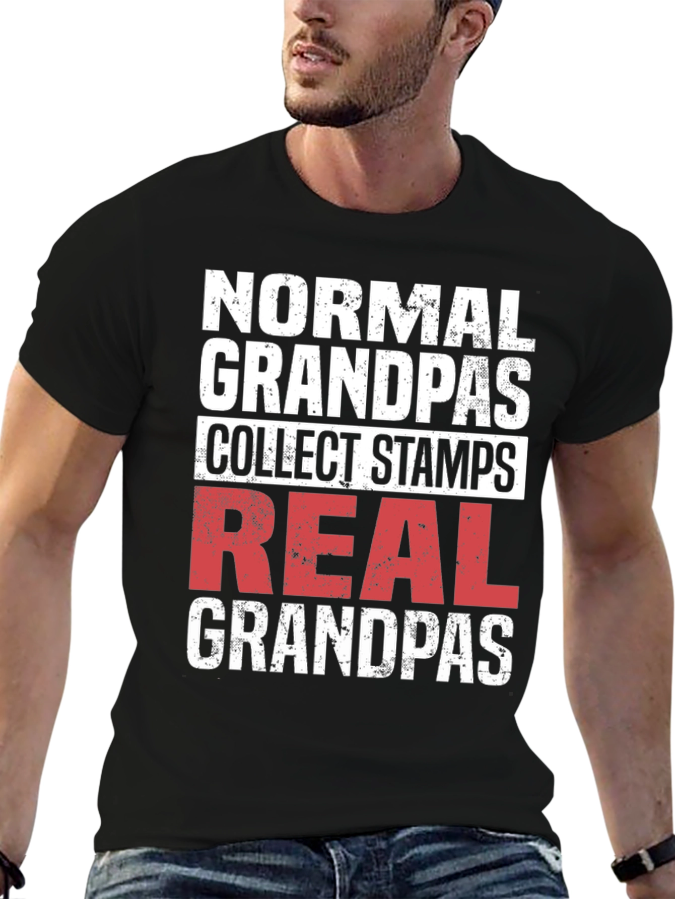 Black Real Grandpas T-Shirt view 6