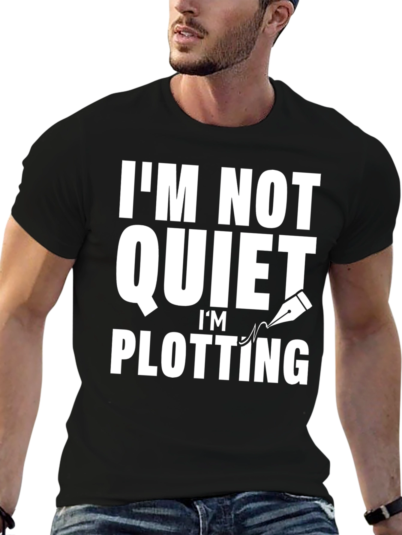 Black Plotting Graphic Tee - Funny Sarcastic Novelty Shirt view 6
