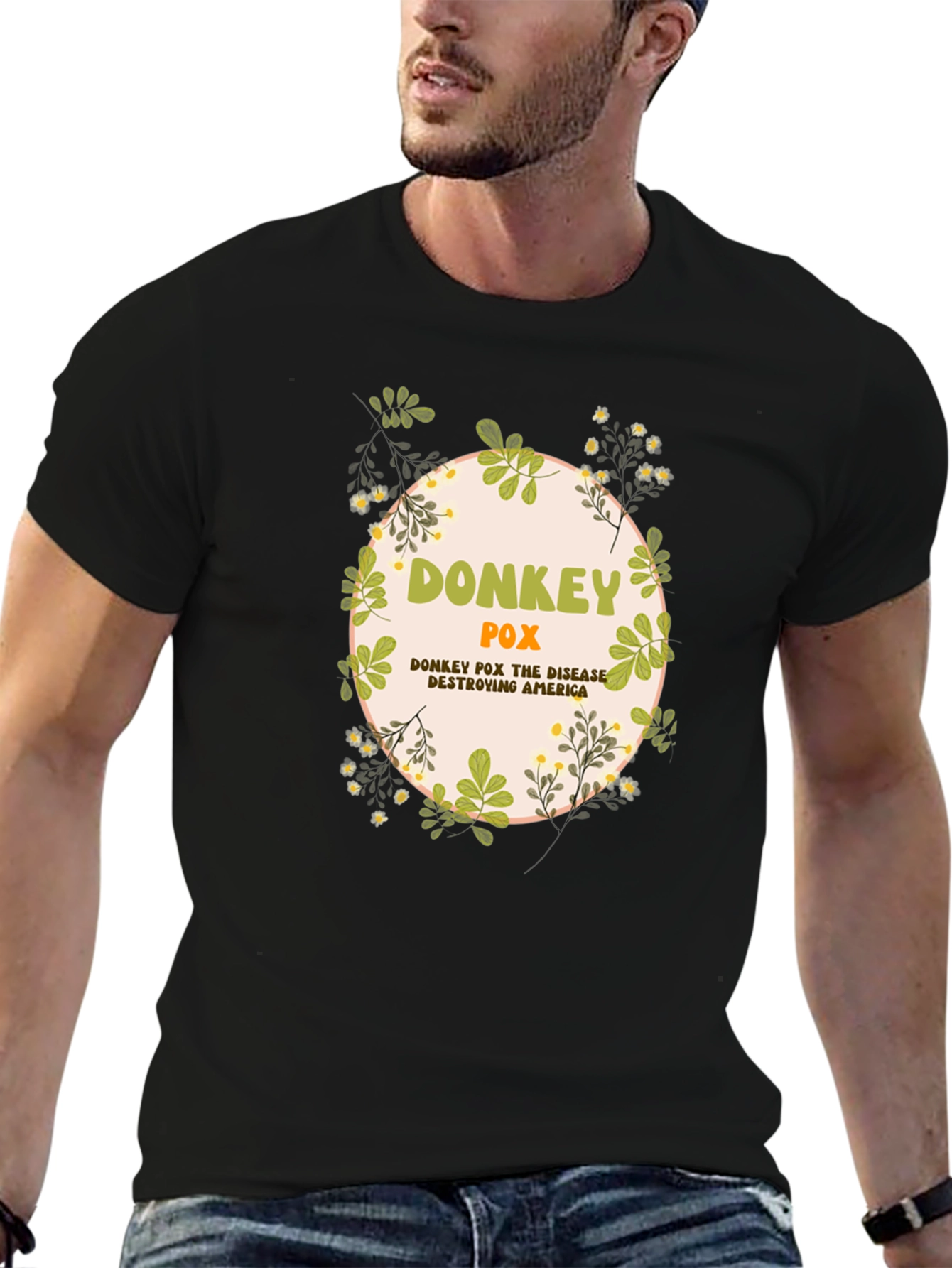 Black Donkey Pox T-Shirt - Funny Political Humor Tee view 6